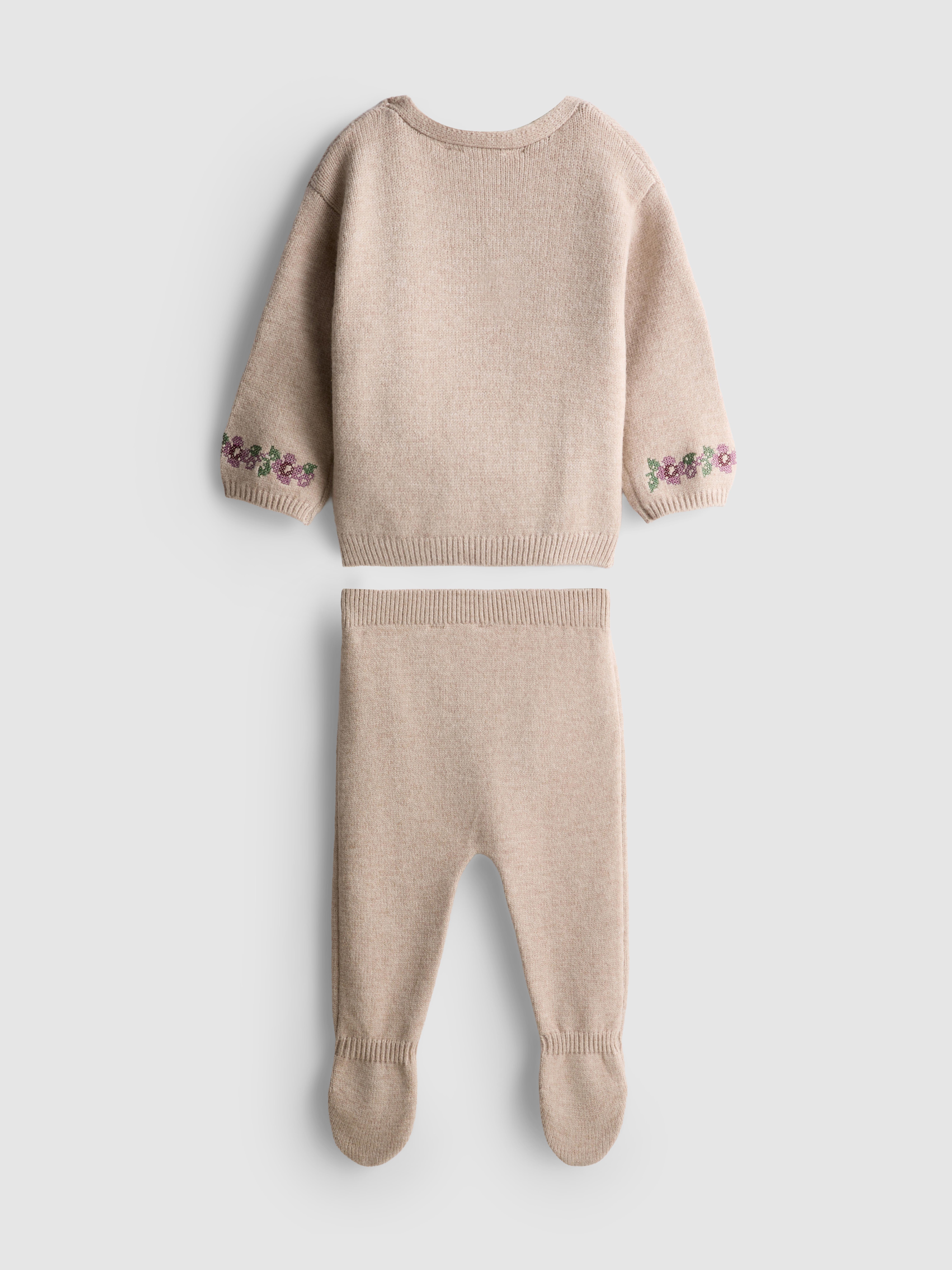 0-18mths | The Edit Wrap Sweater and Knit Leggings Newborn Set