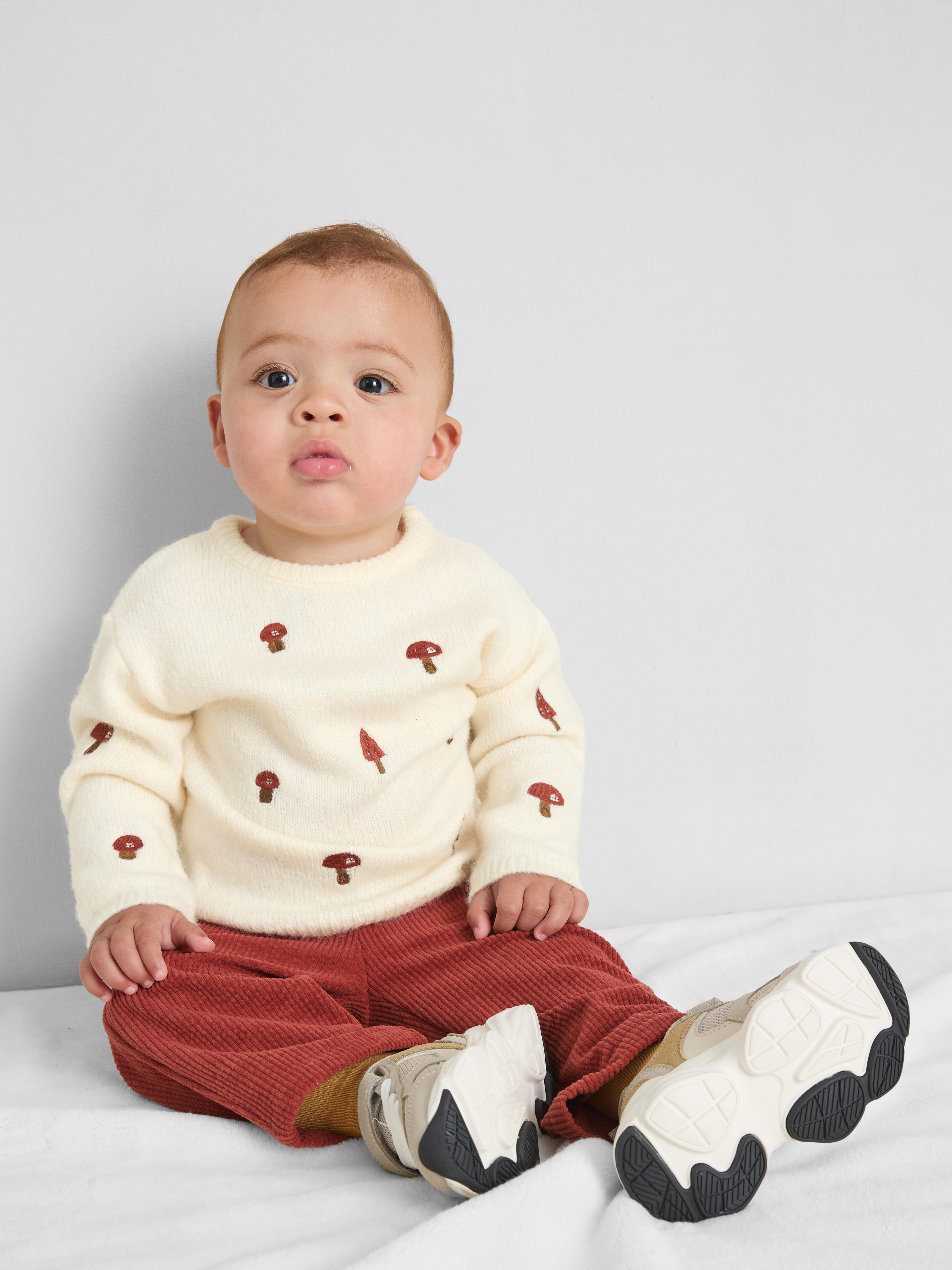 0-18mths | Embroidered Sweater and Pants Newborn Set