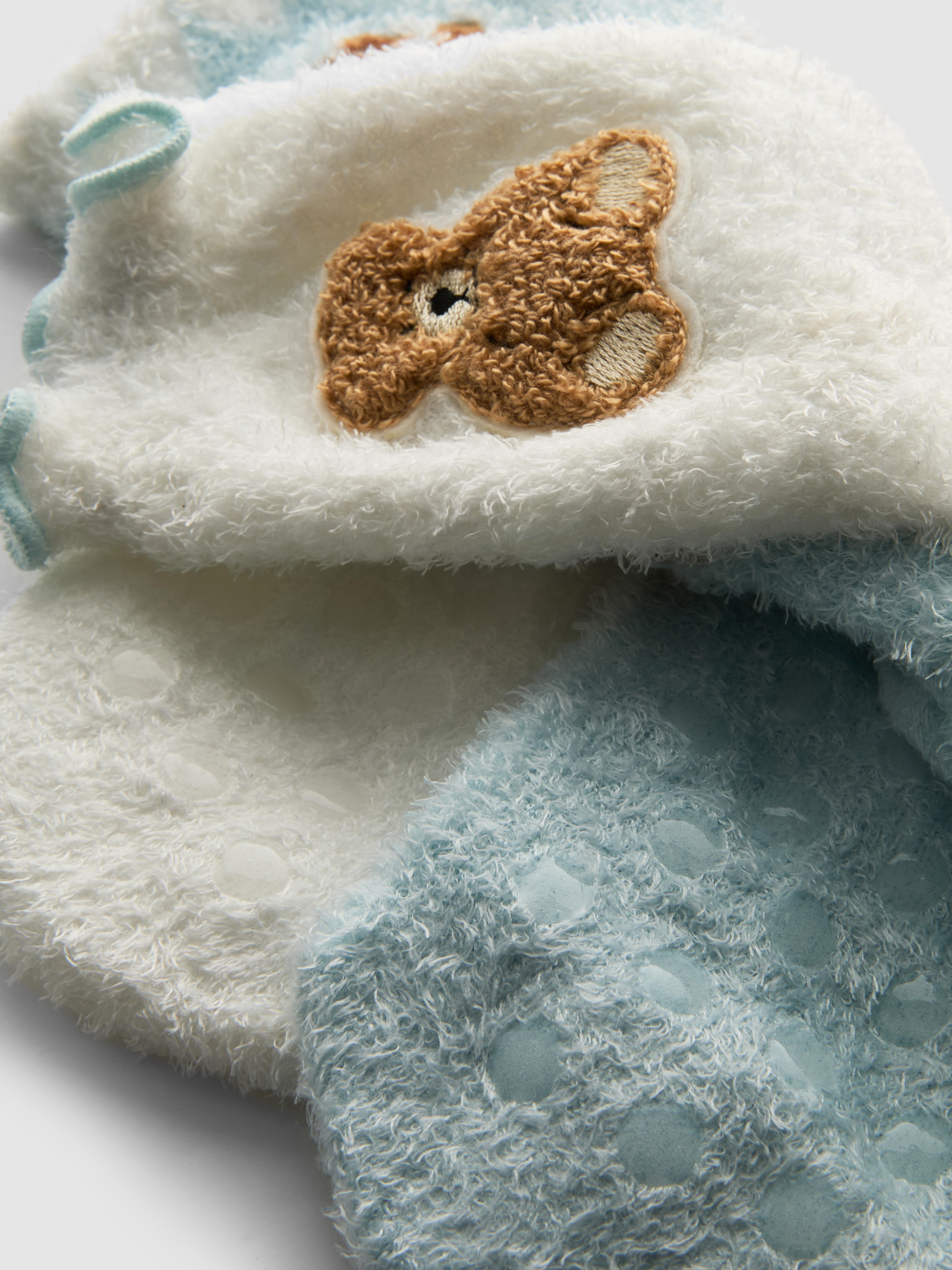 2pk Bear Graphic Cozy Socks