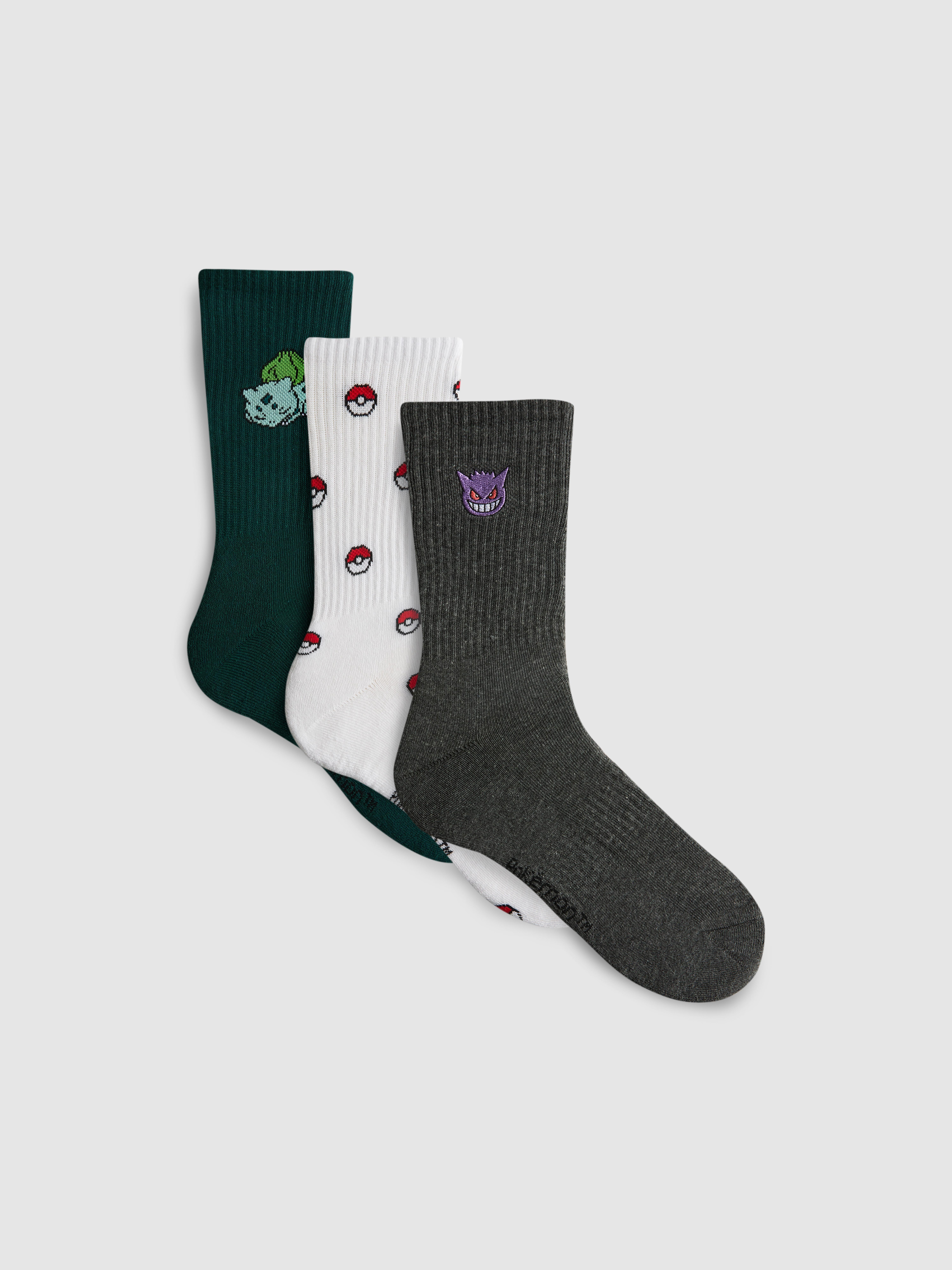 3pk Pokémon Crew Socks