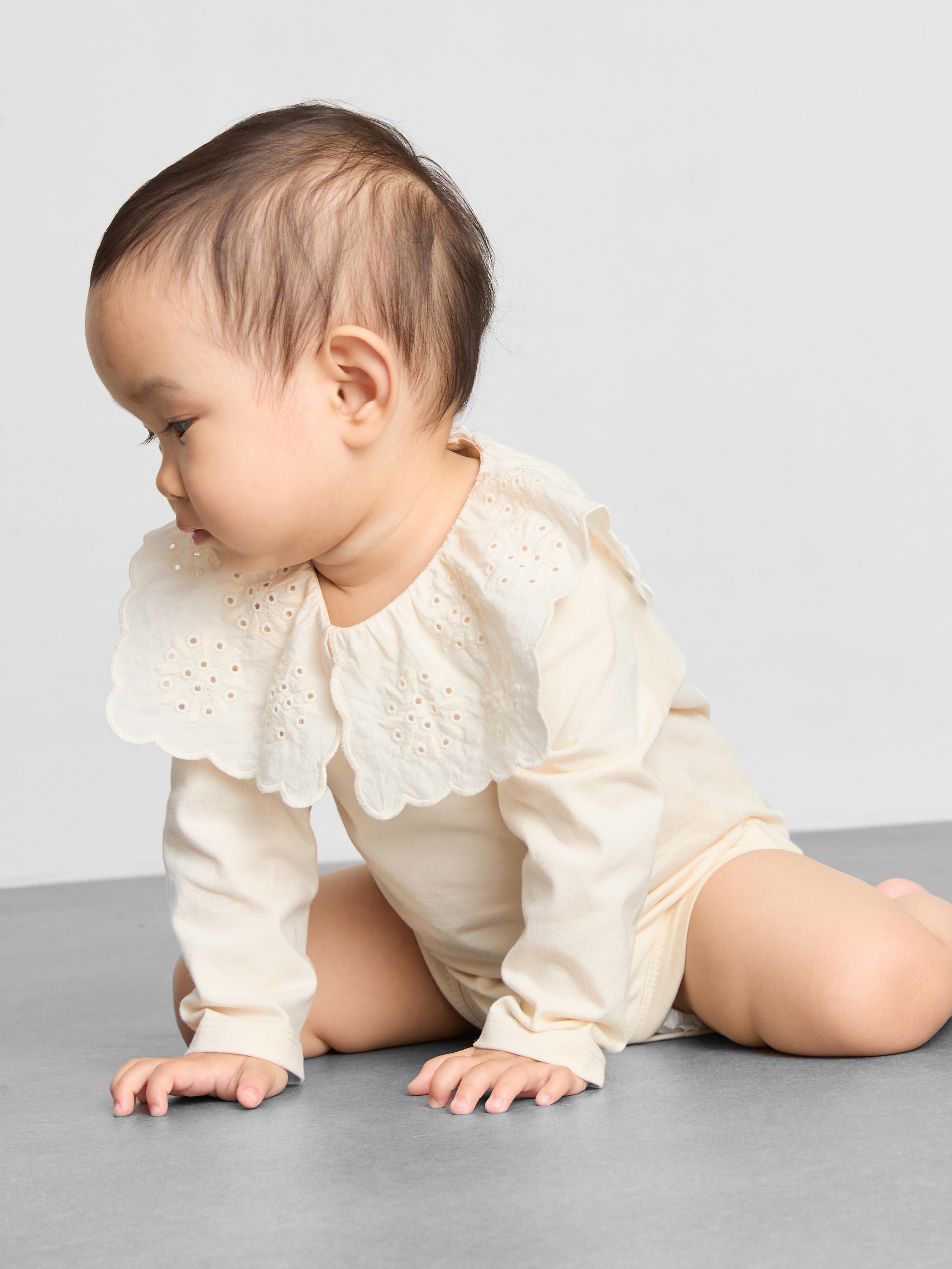 0-18mths | The Edit Eyelet Collar Newborn Bodysuit