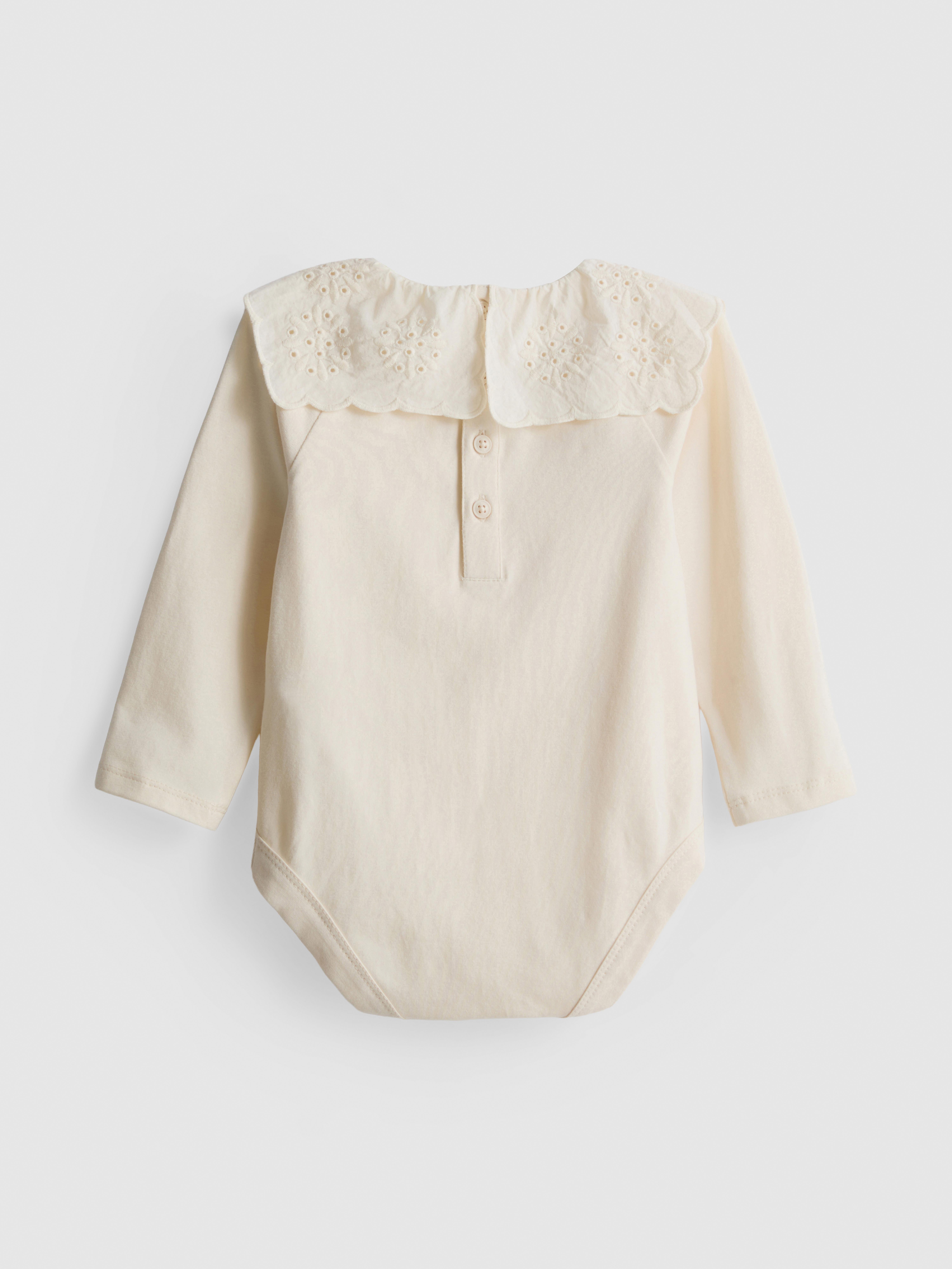 0-18mths | The Edit Eyelet Collar Newborn Bodysuit