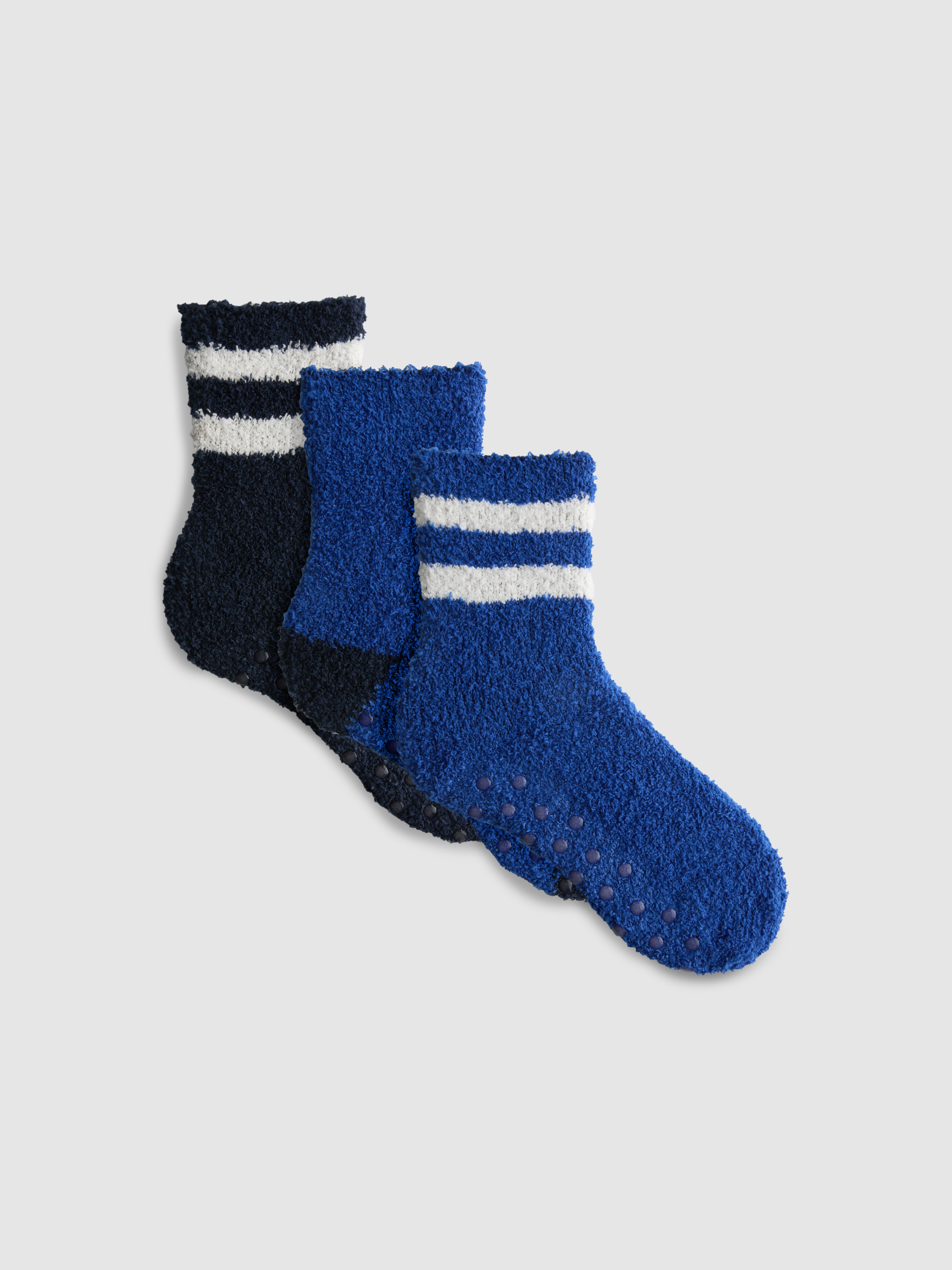 3pk Grip-Sole Cozy Socks