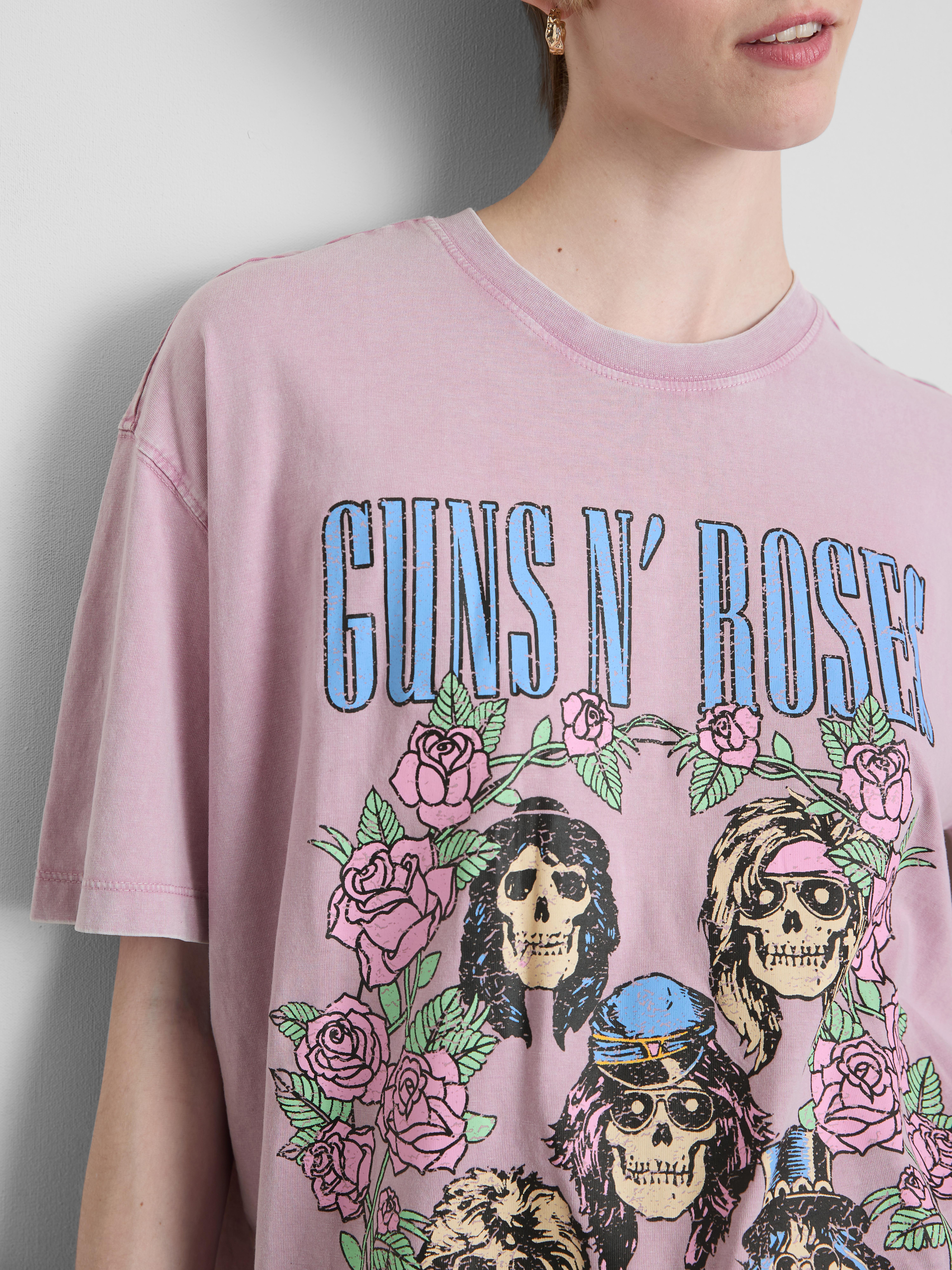 guns and roses oversized t shirt dress Guns N' Roses Skull Mini Dress in Black