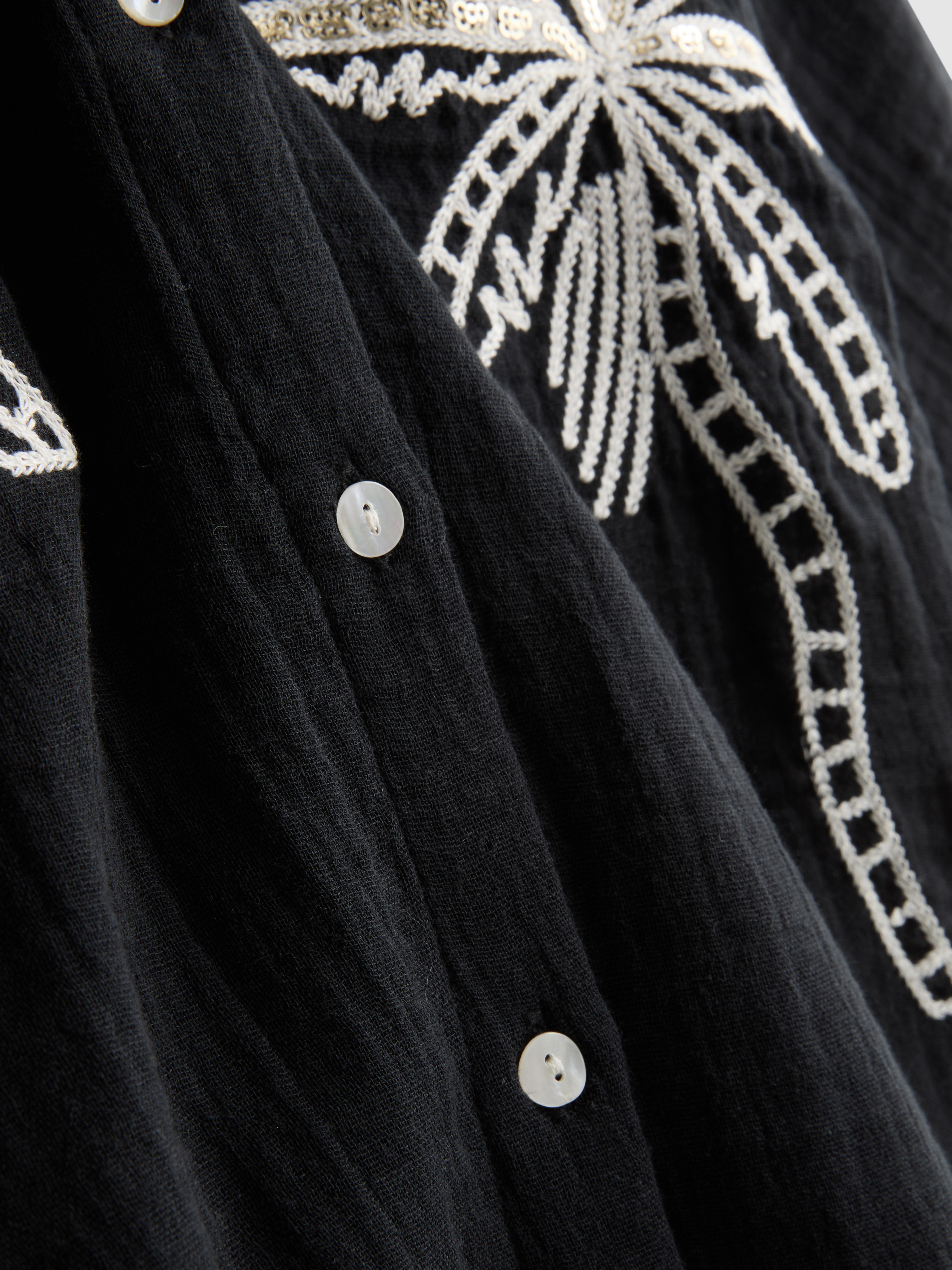Cropped Palm Tree Beach Shirt