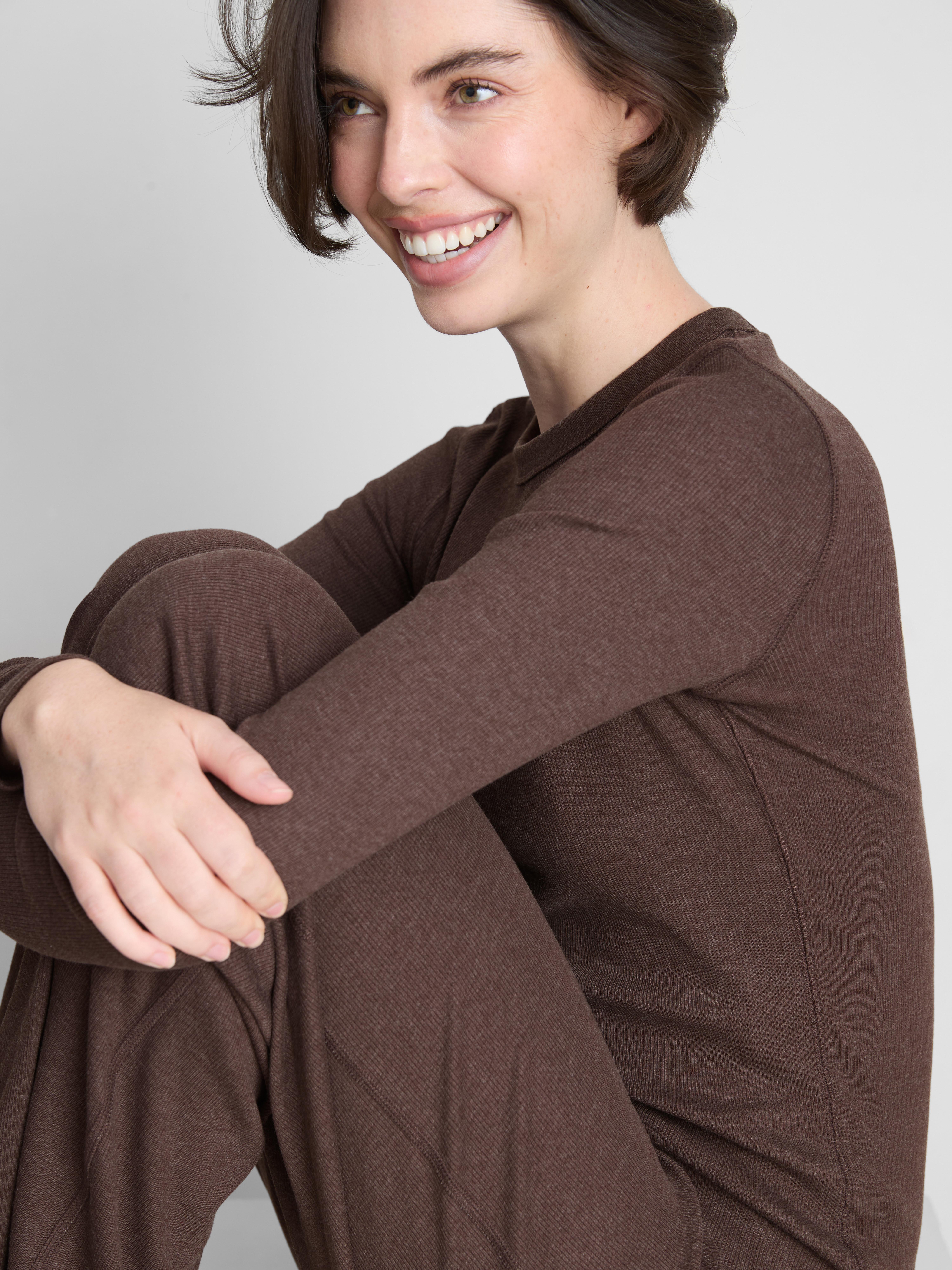 Cotton Rich Ribbed Long Sleeve Top