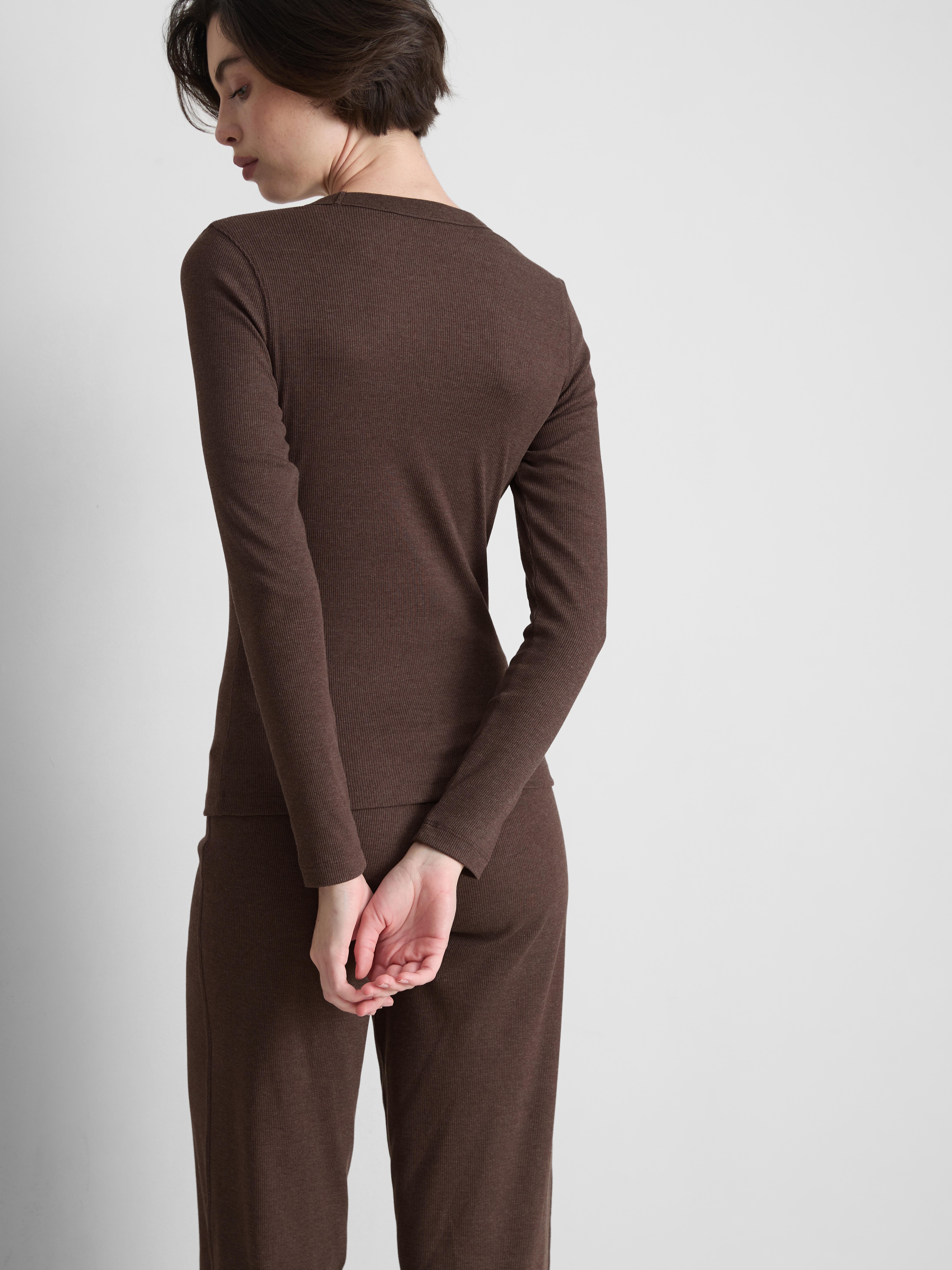 Cotton Rich Ribbed Long Sleeve Top