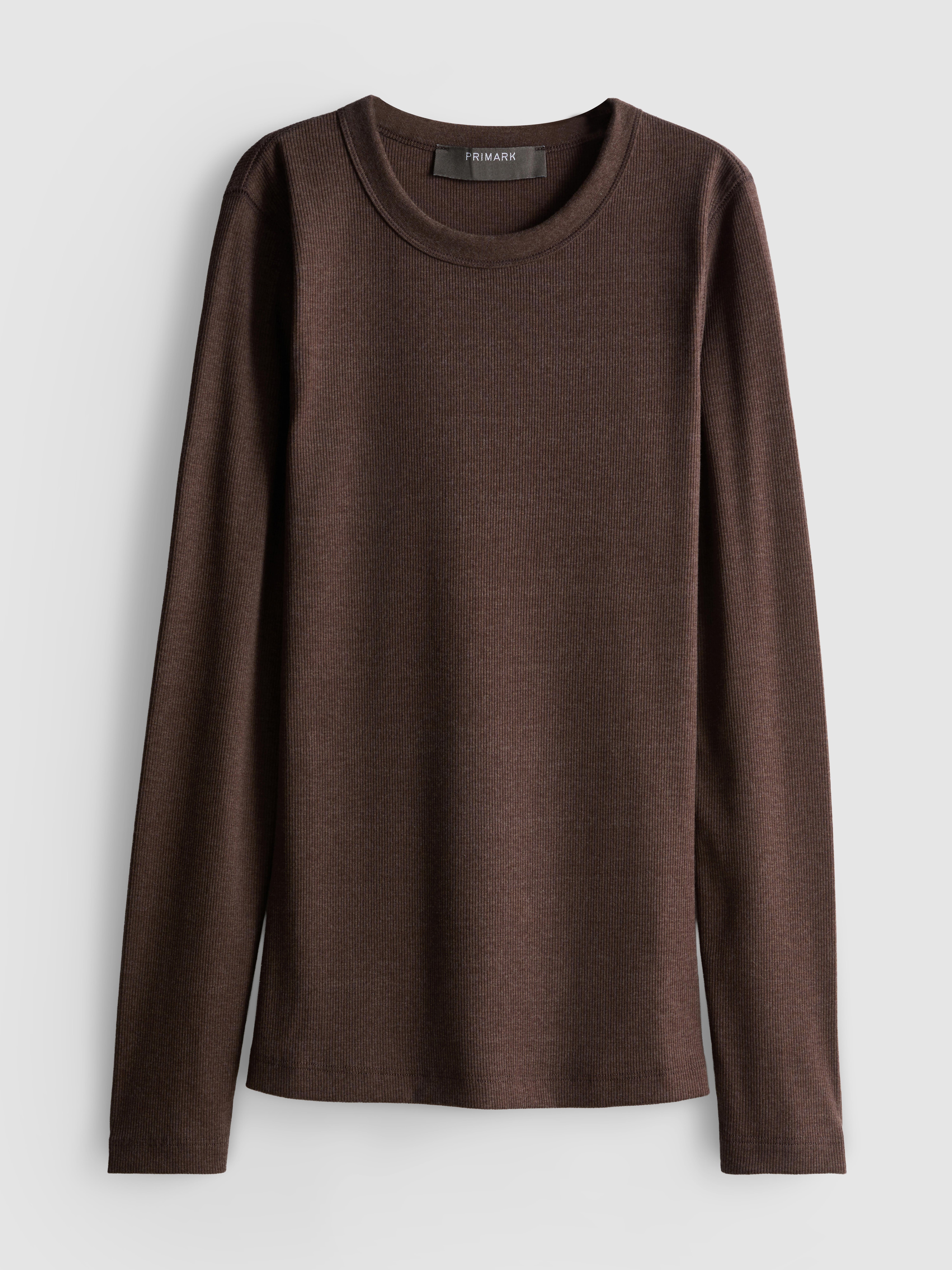 Cotton Rich Ribbed Long Sleeve Top