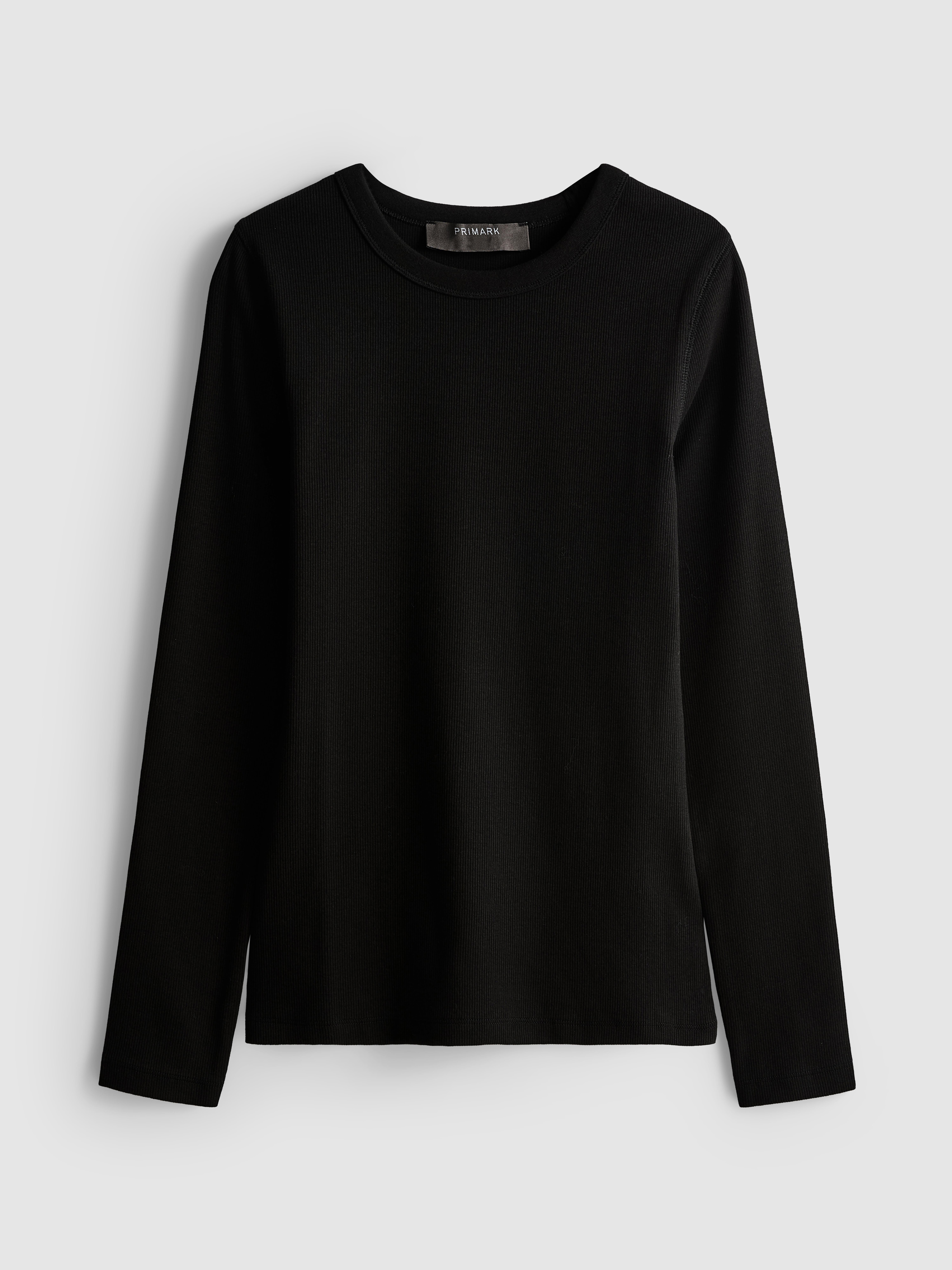 Cotton Rich Ribbed Long Sleeve Top