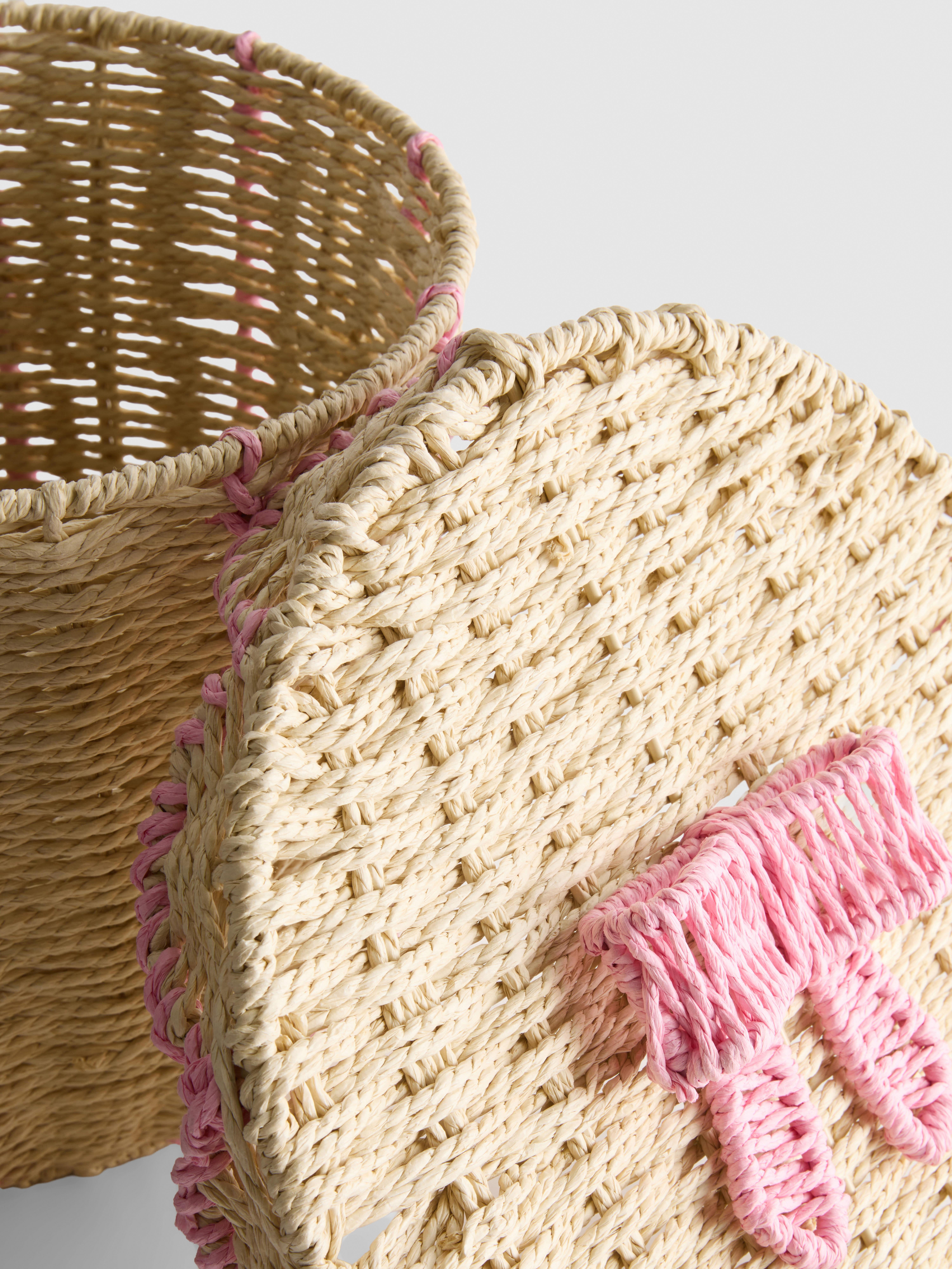 Woven Lidded Storage Basket