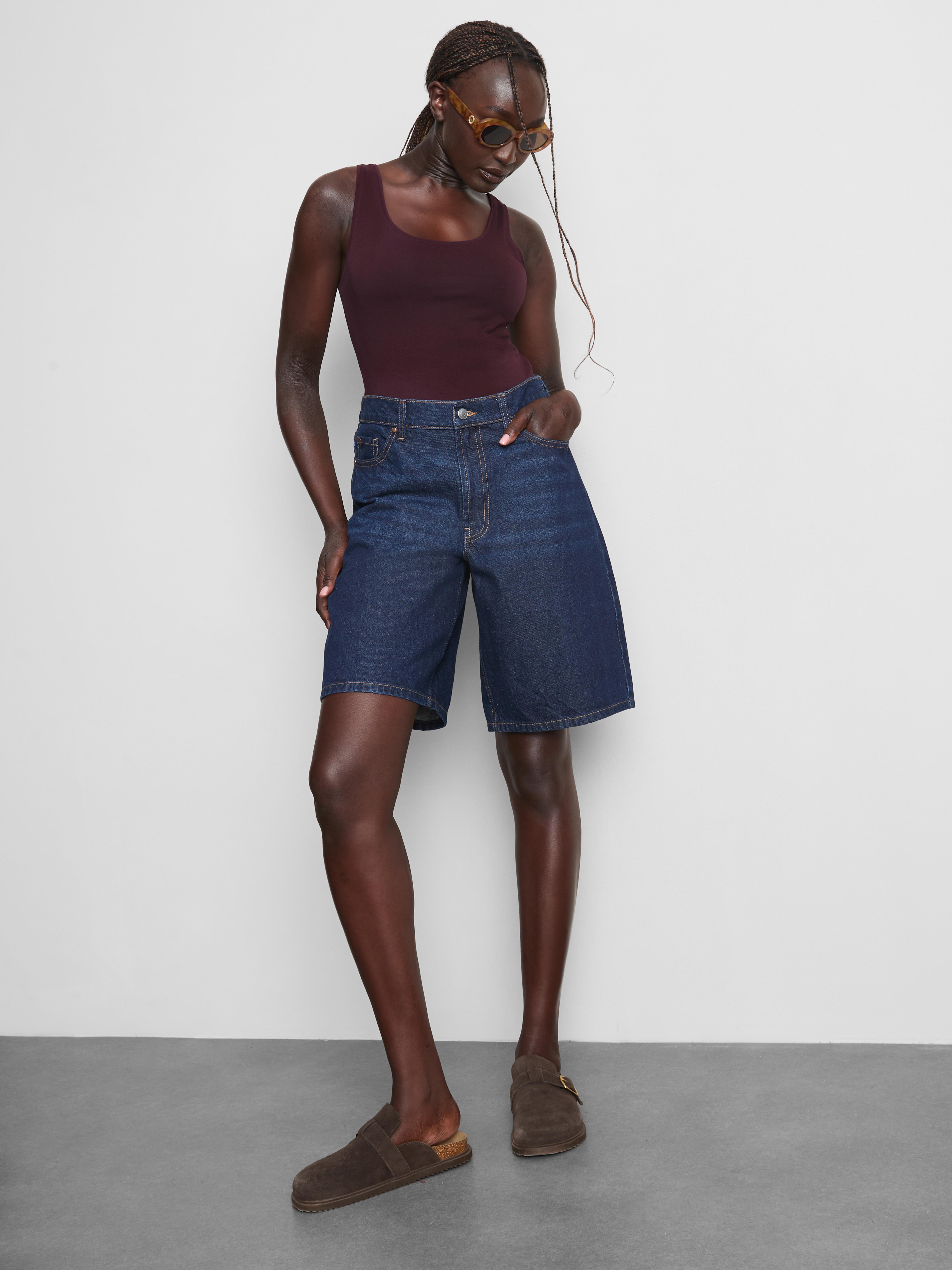 Cotton Rich Stretch Tank Plum
