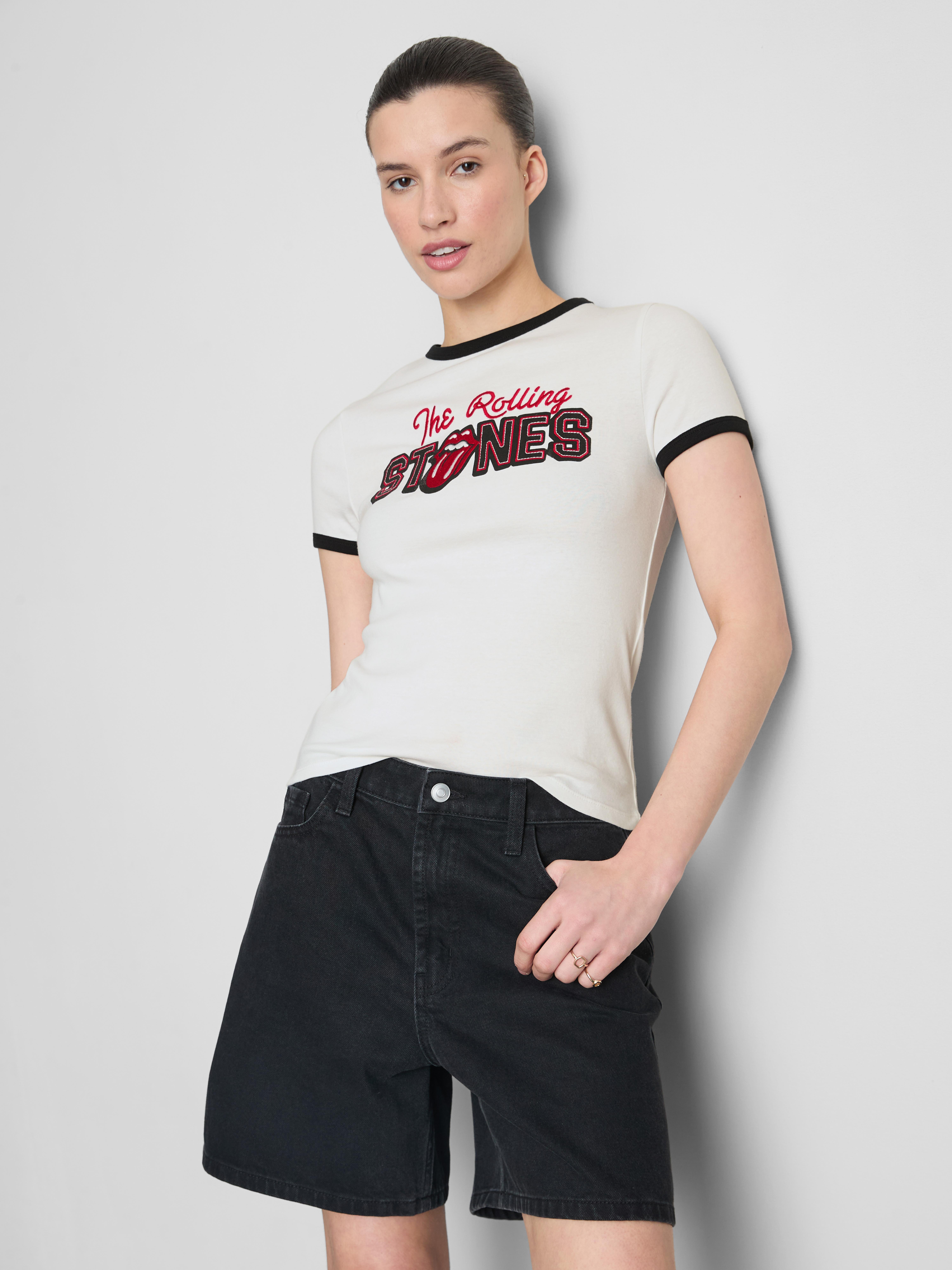 The Rolling Stones Cotton Graphic Ringer Tee