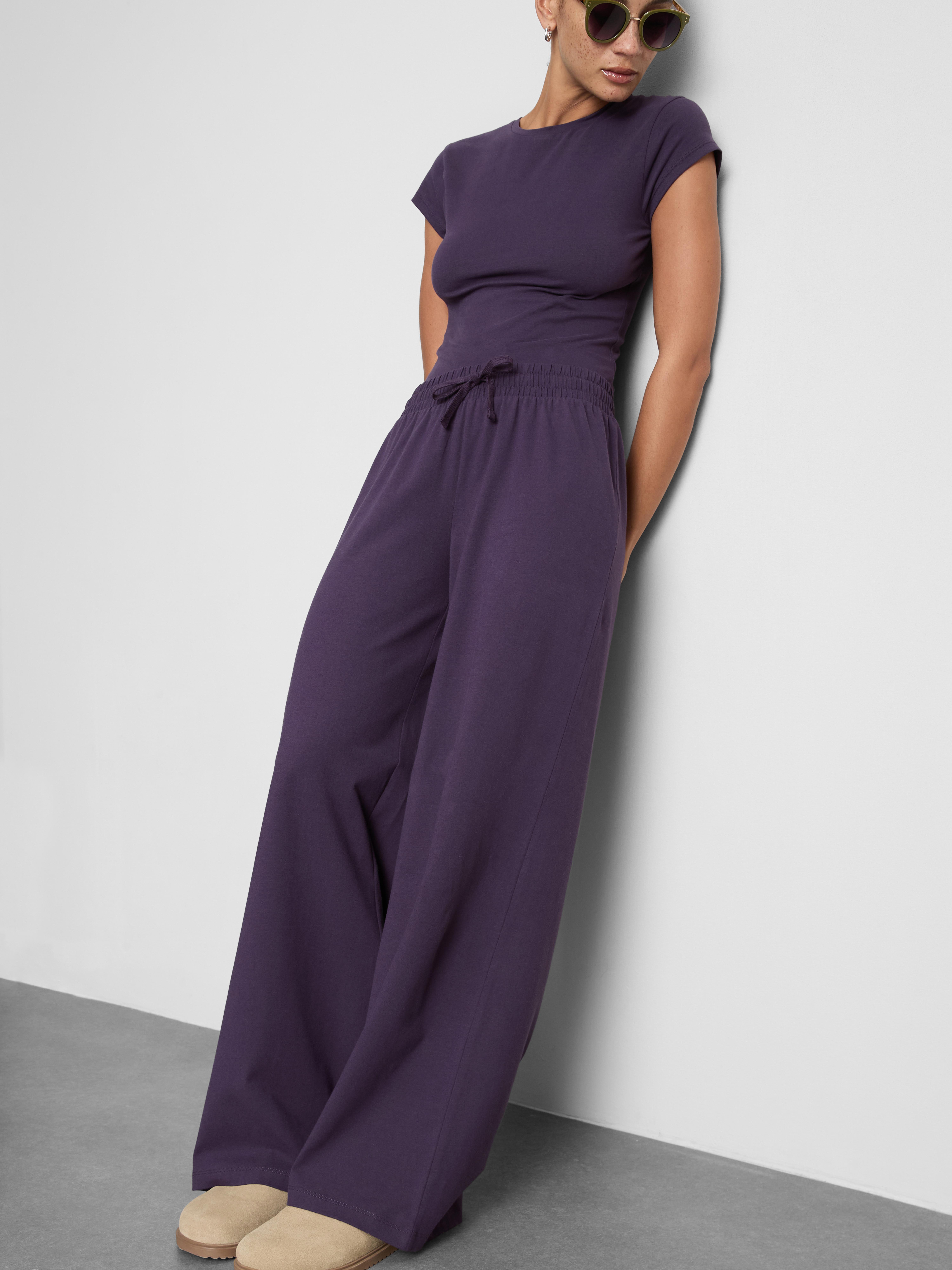 Mid-Rise Cotton Rich Straight Leg Pants