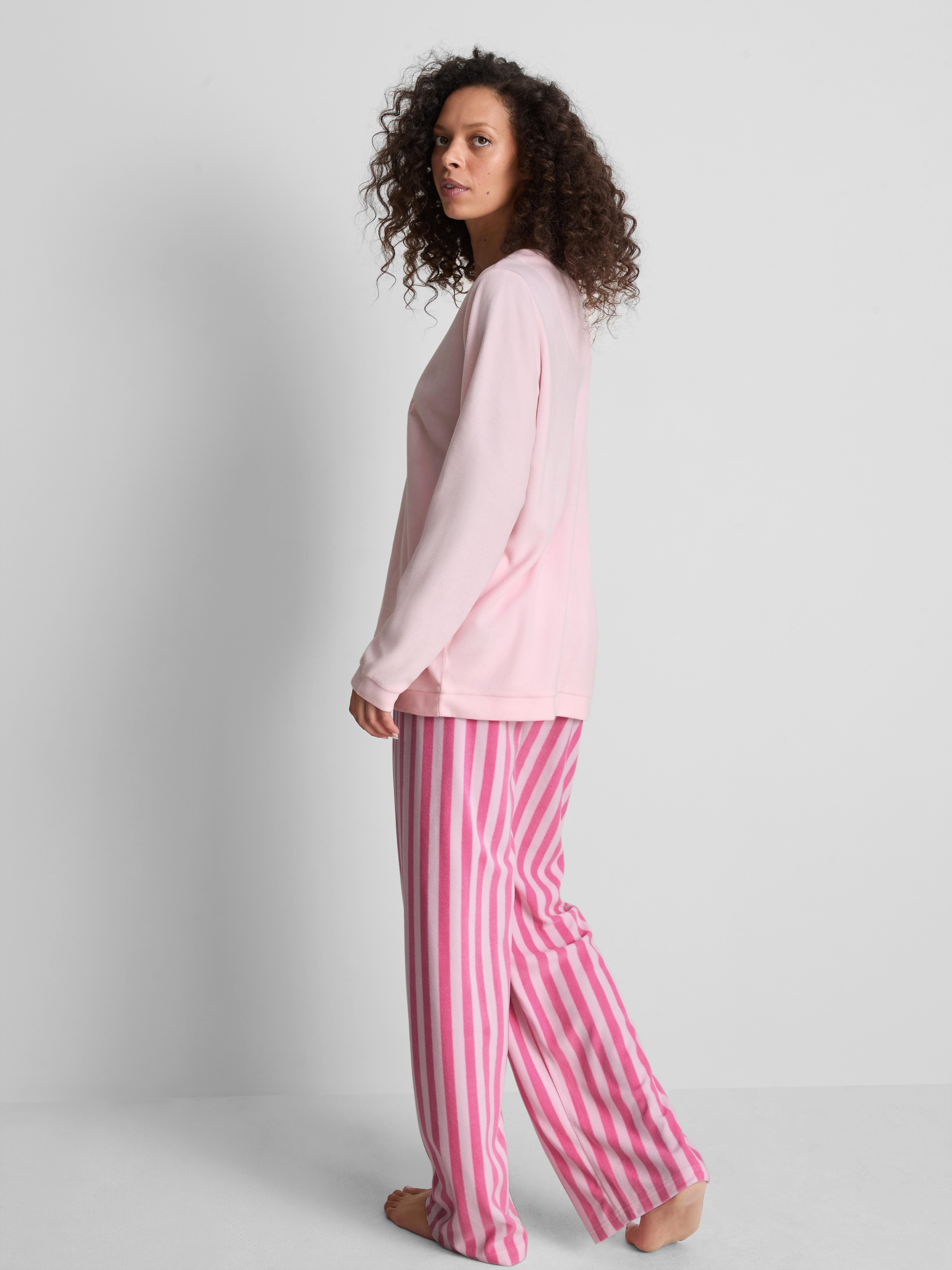 Micro Fleece Embroidered Sweatshirt Pajamas