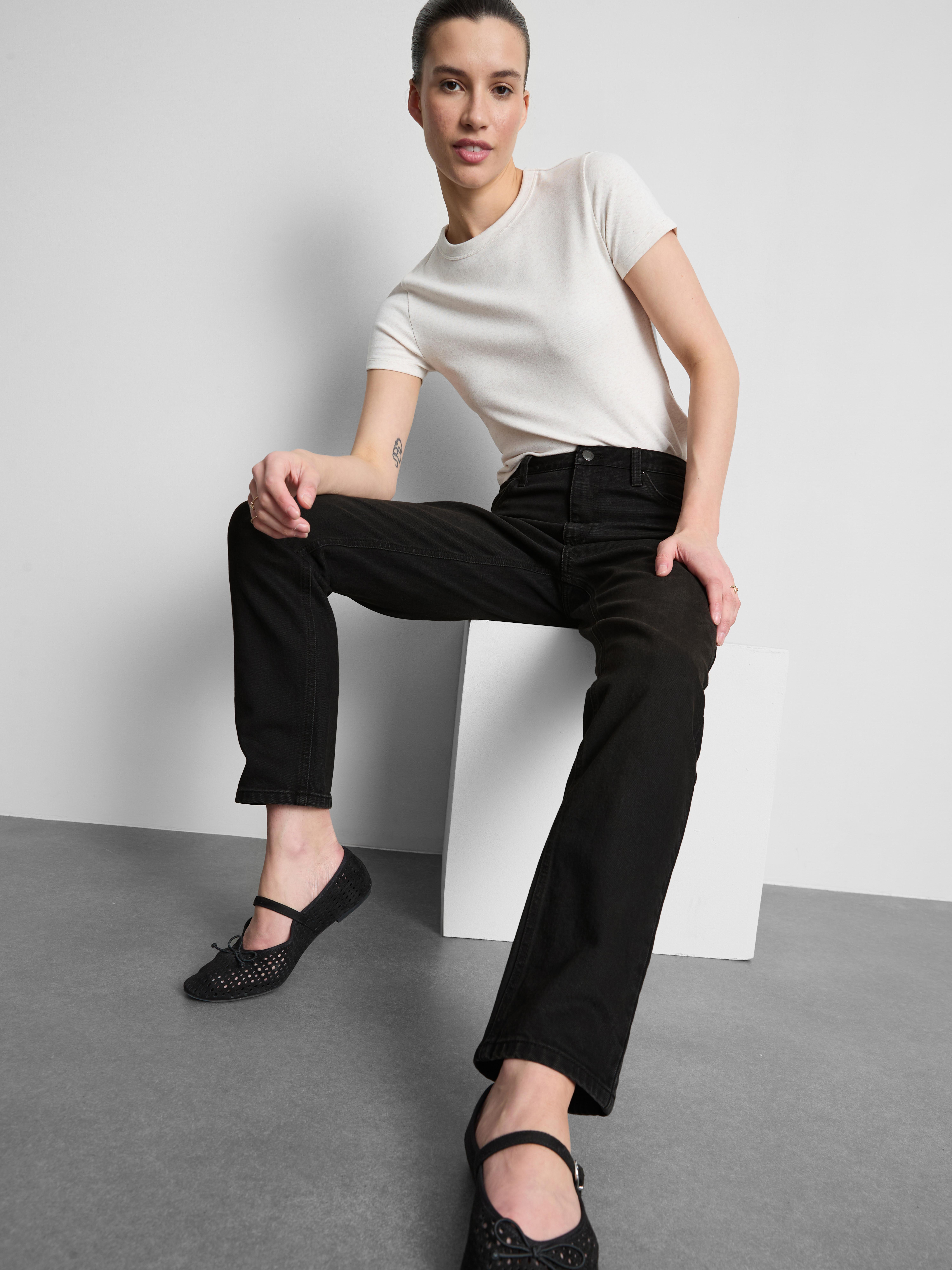 Slim Straight Leg Denim Jeans