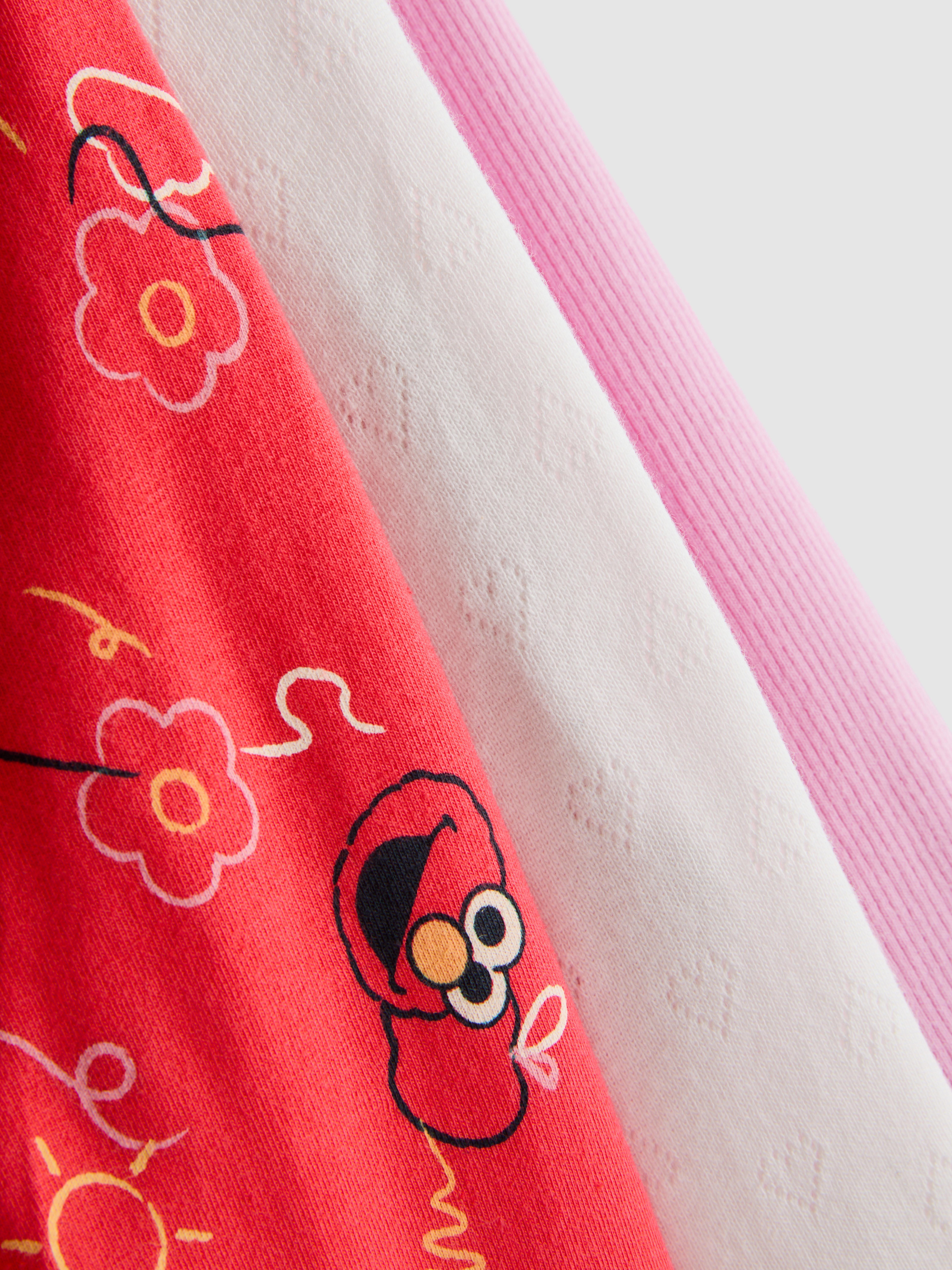 0-18mths | 3pk Sesame Street Elmo Long-Sleeve Onesies