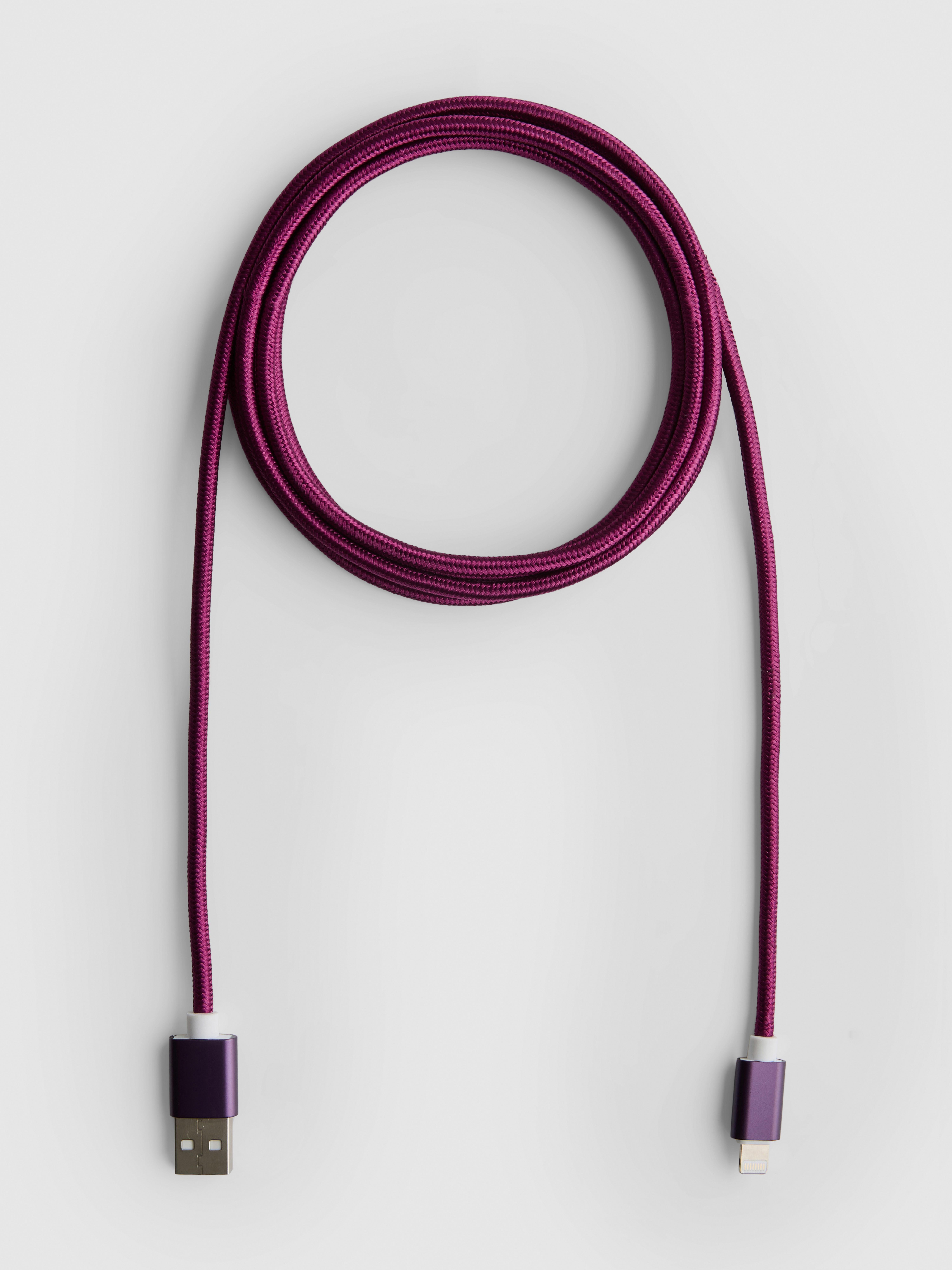Câble tressé USB-A vers Lightning 2 m Bordeaux