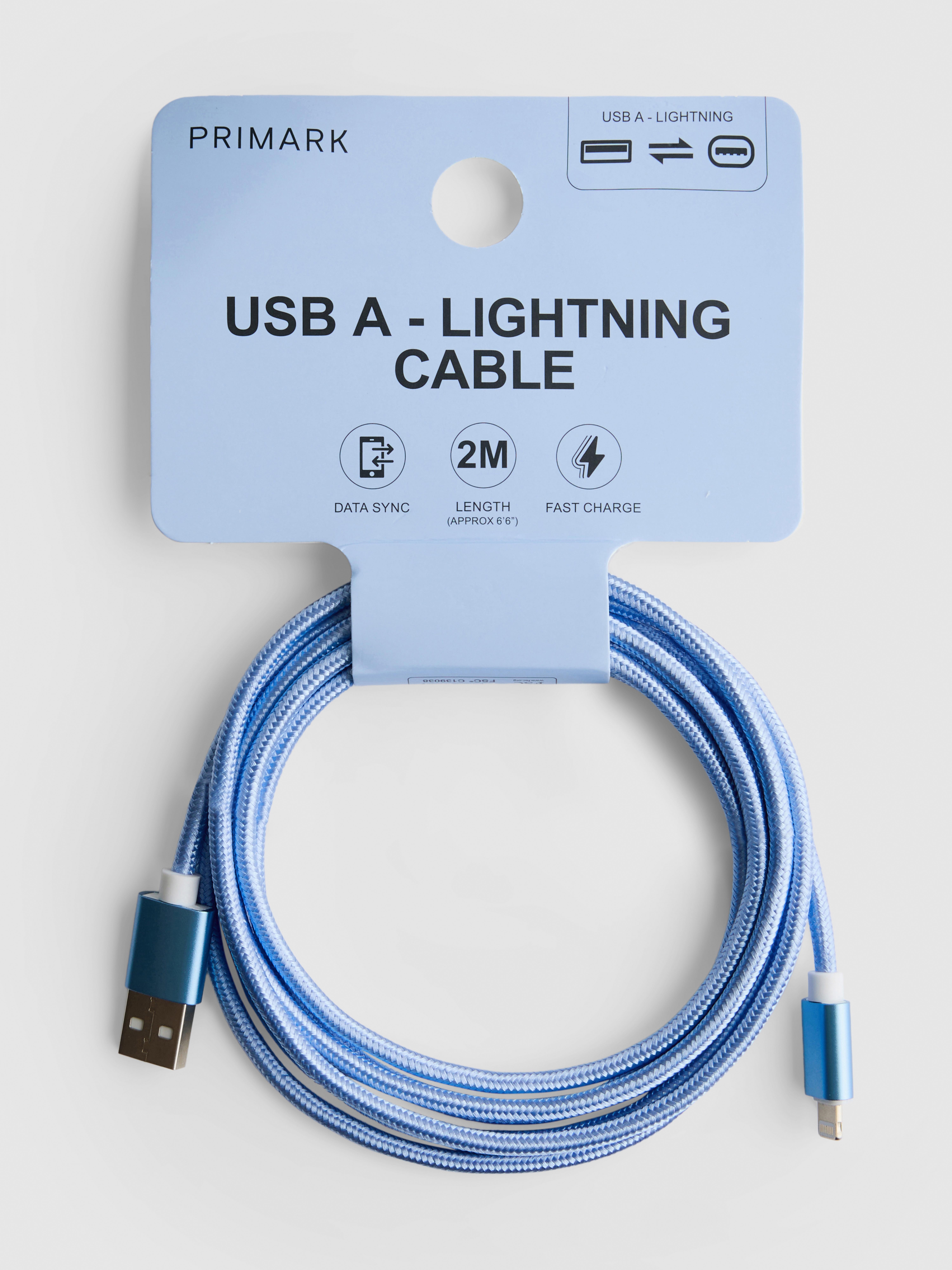 Câble tressé USB-A vers Lightning 2 m