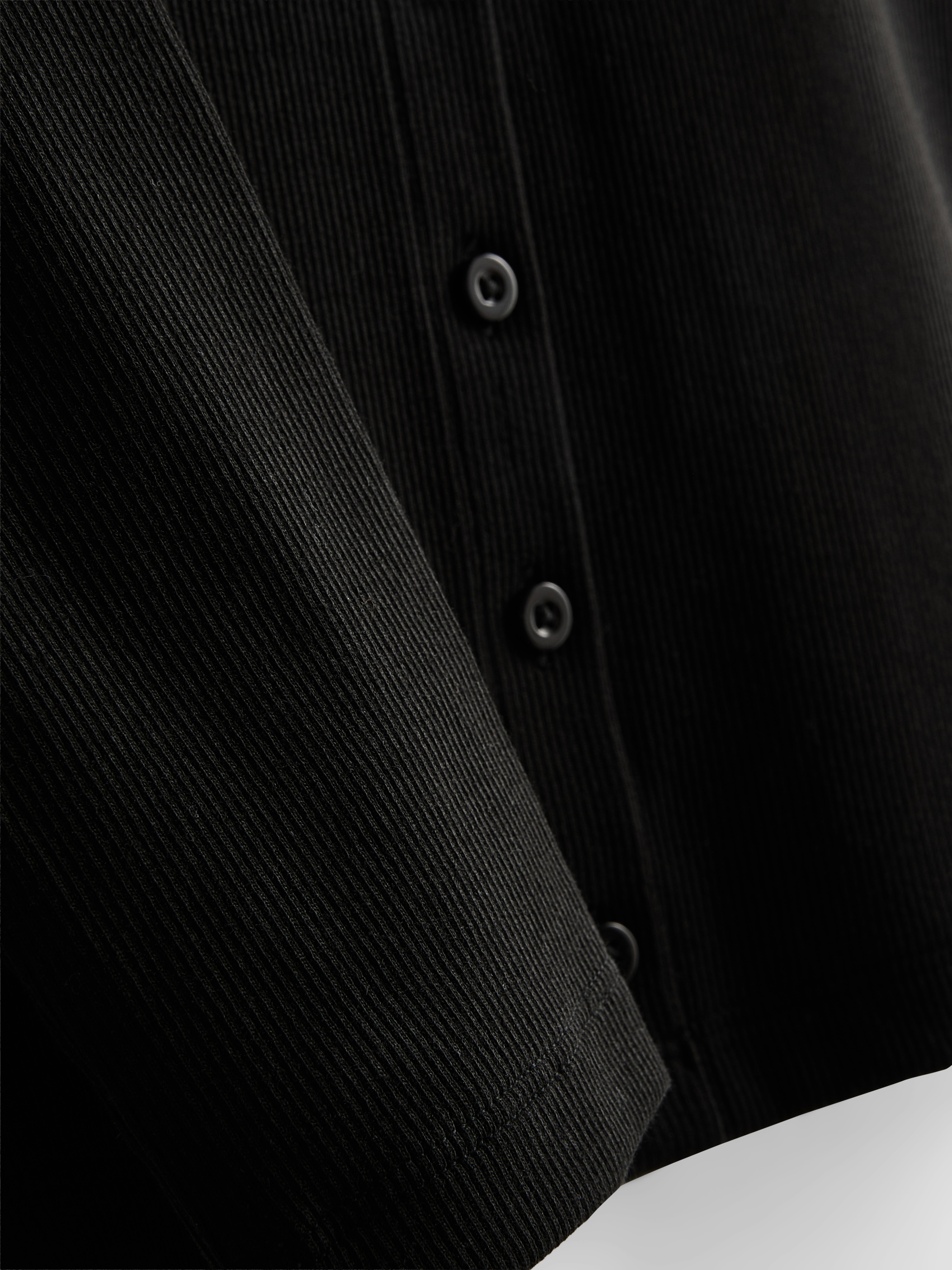 Ribbed Button-Front Long-Sleeve Top