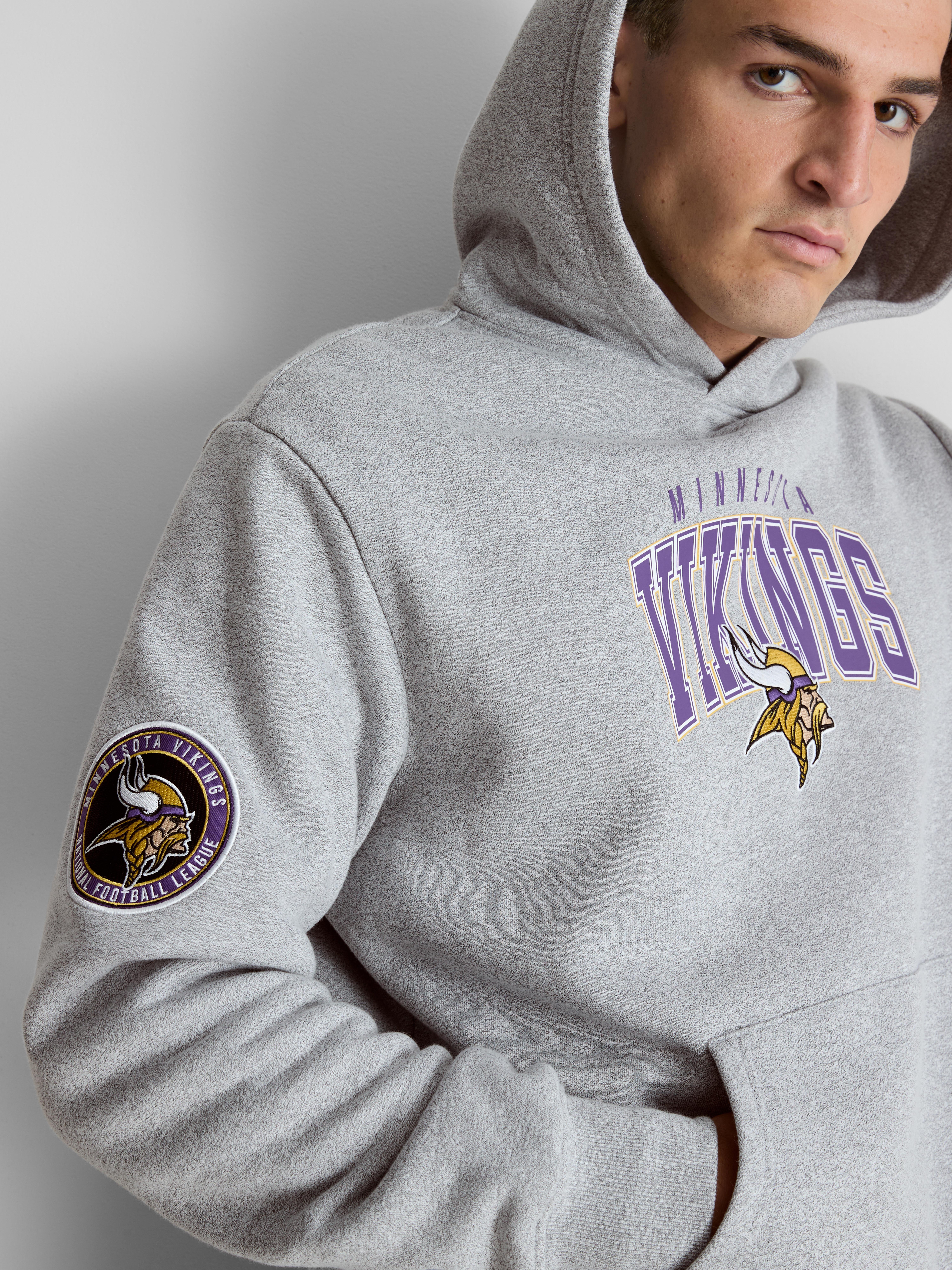 Men's Gray NFL Minnesota Vikings Hoodie | Primark