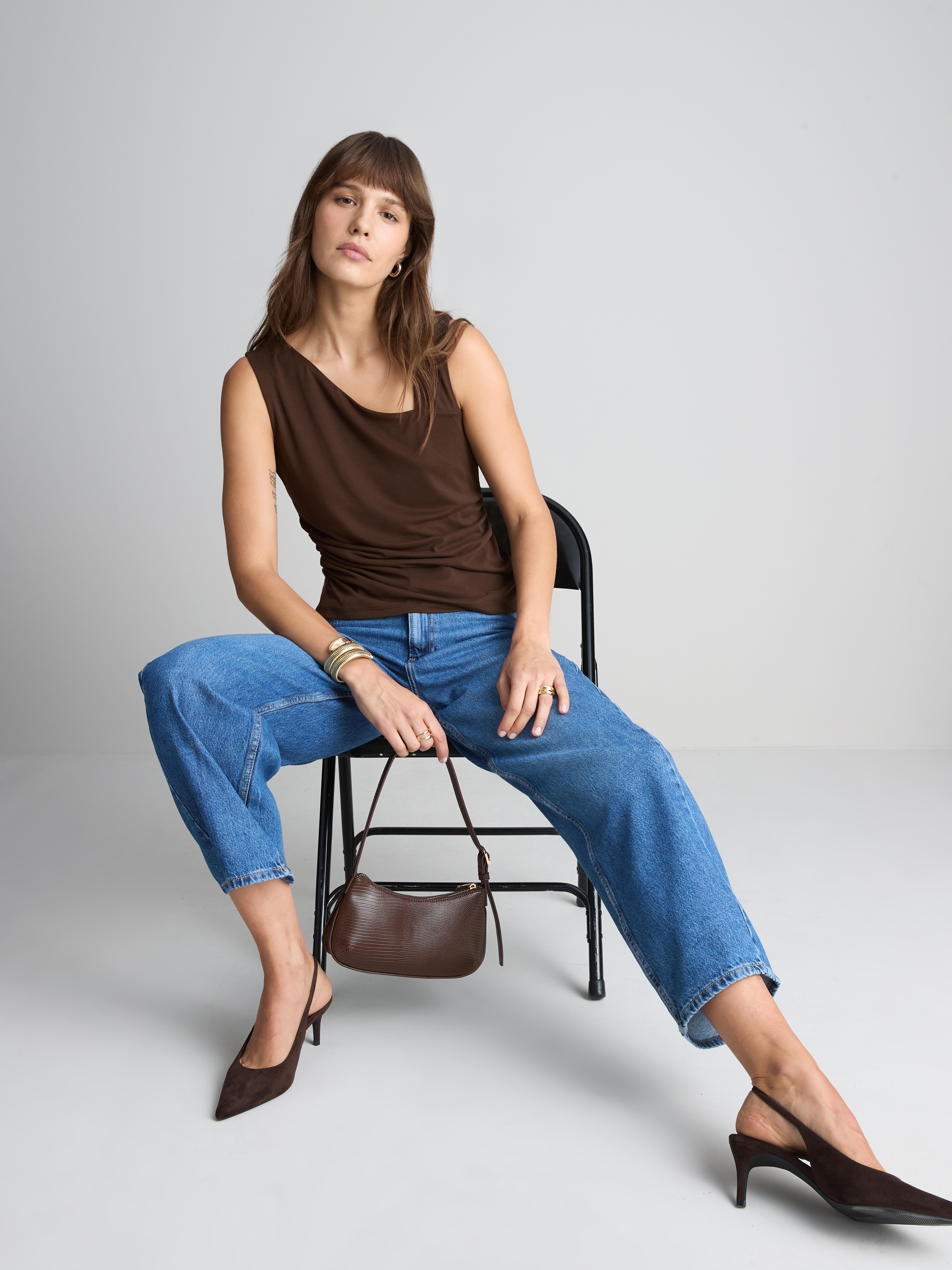 Ruched Side Asymmetric Vest Top