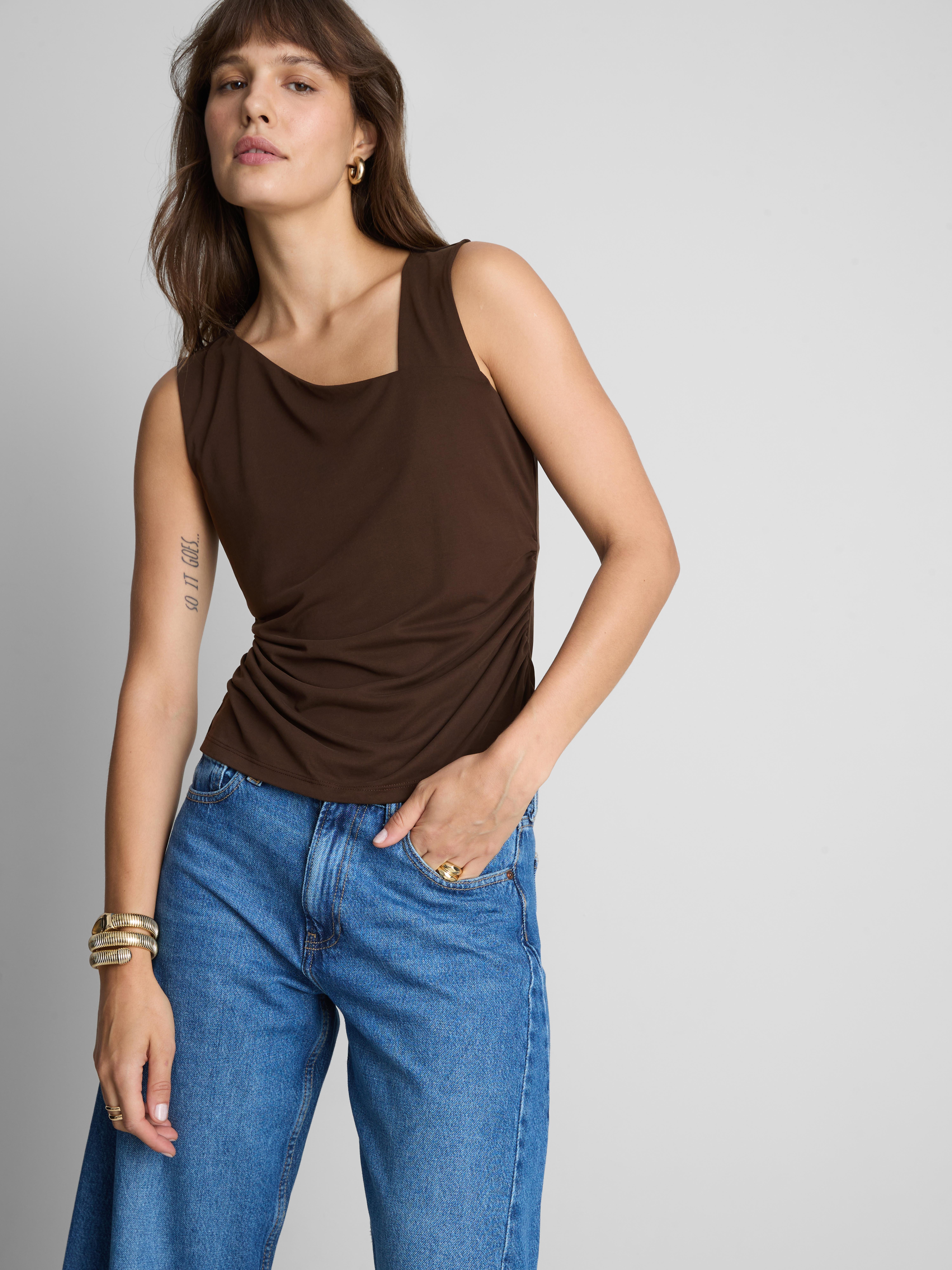 Ruched Side Asymmetric Vest Top