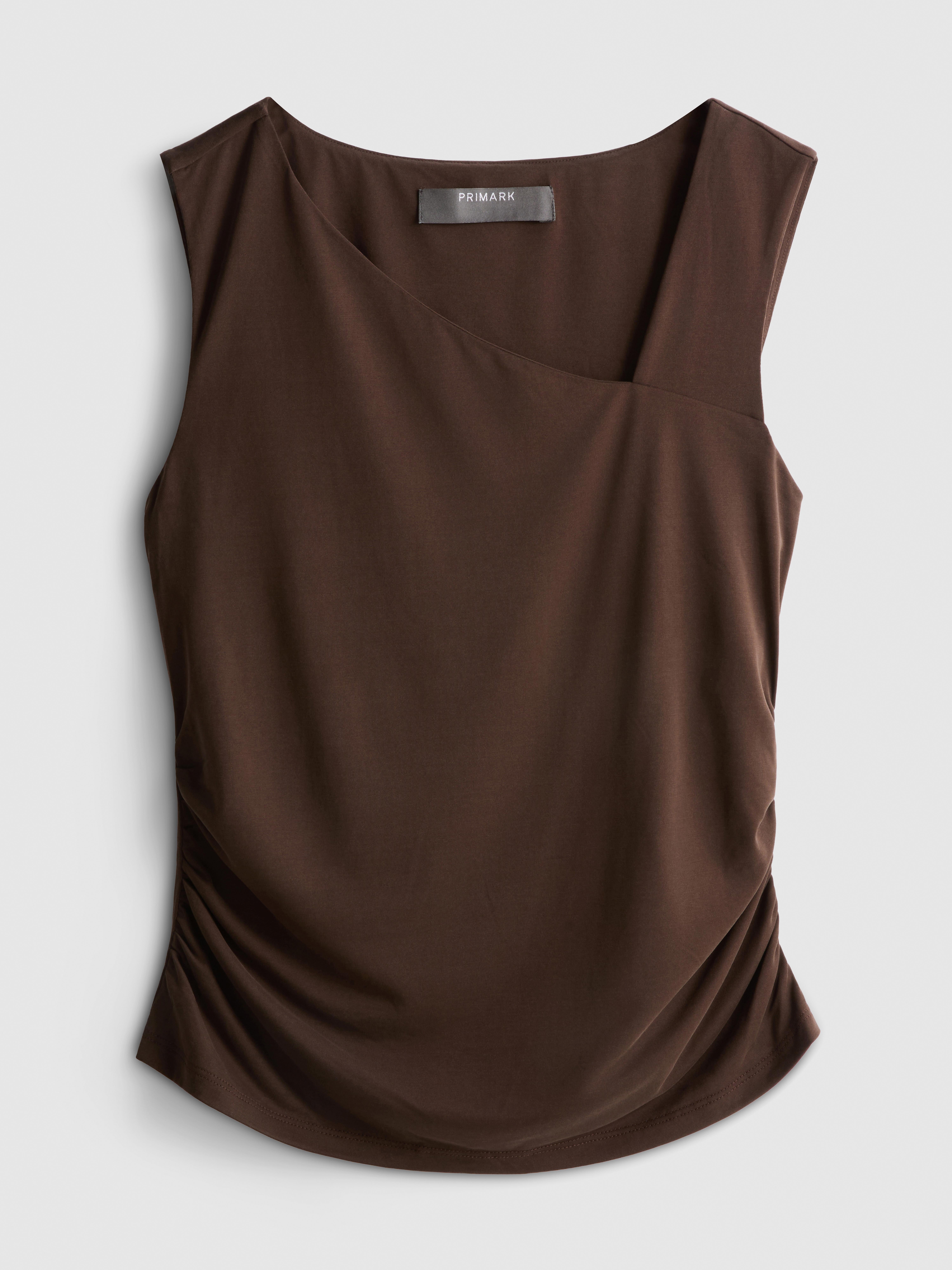Ruched Side Asymmetric Vest Top
