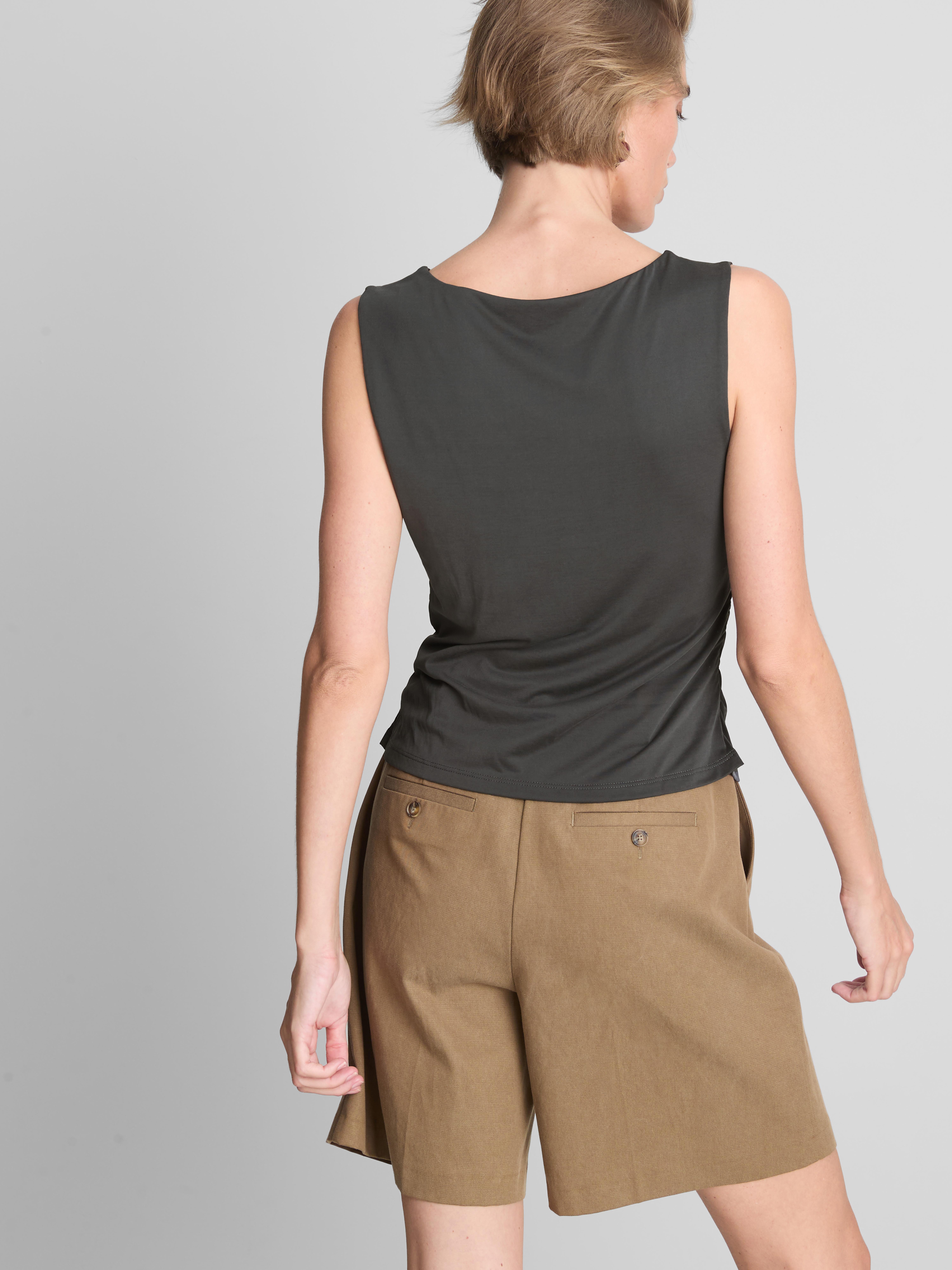 Ruched-Side Asymmetrical Tank Top