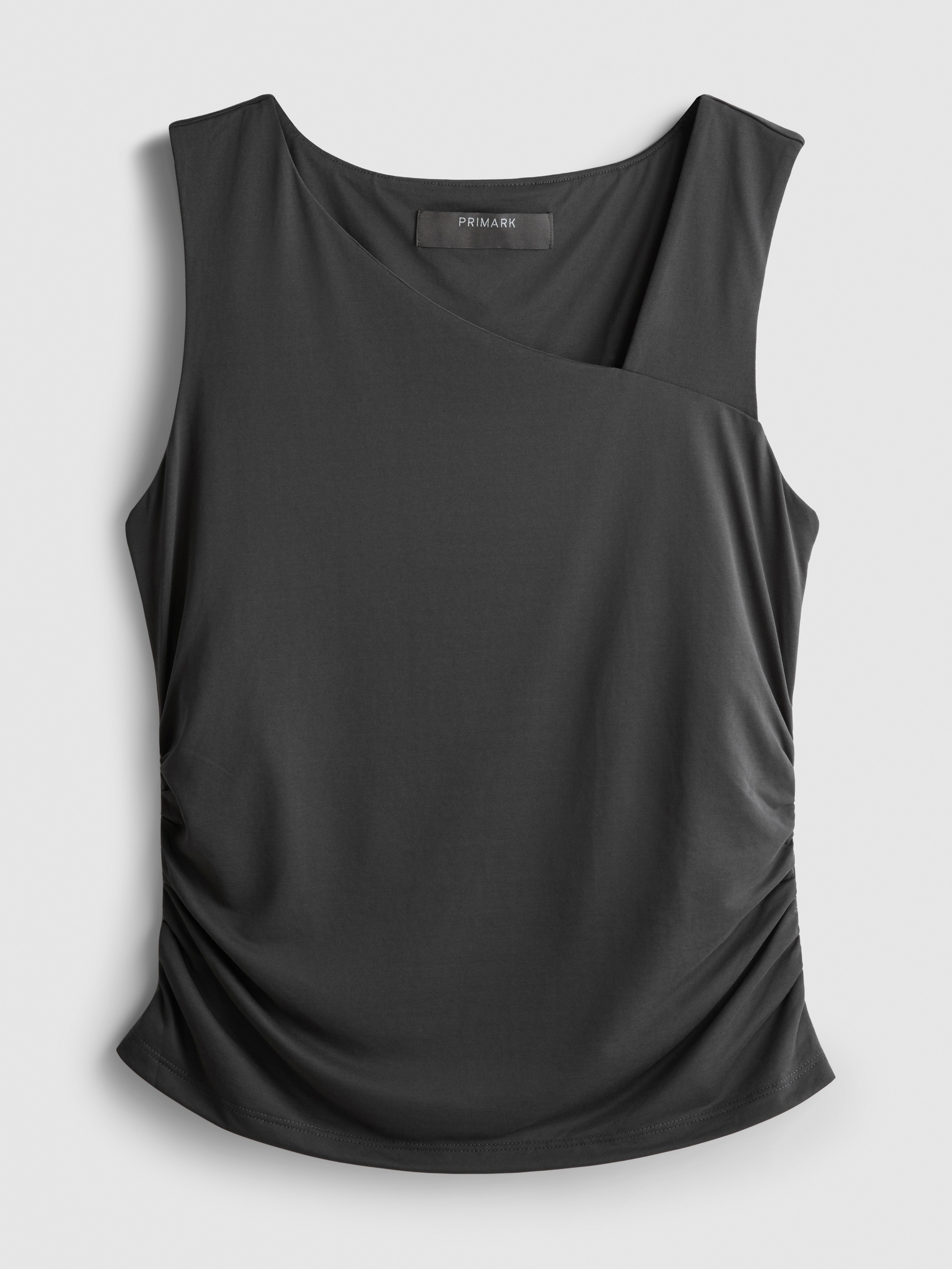 Ruched-Side Asymmetrical Tank Top