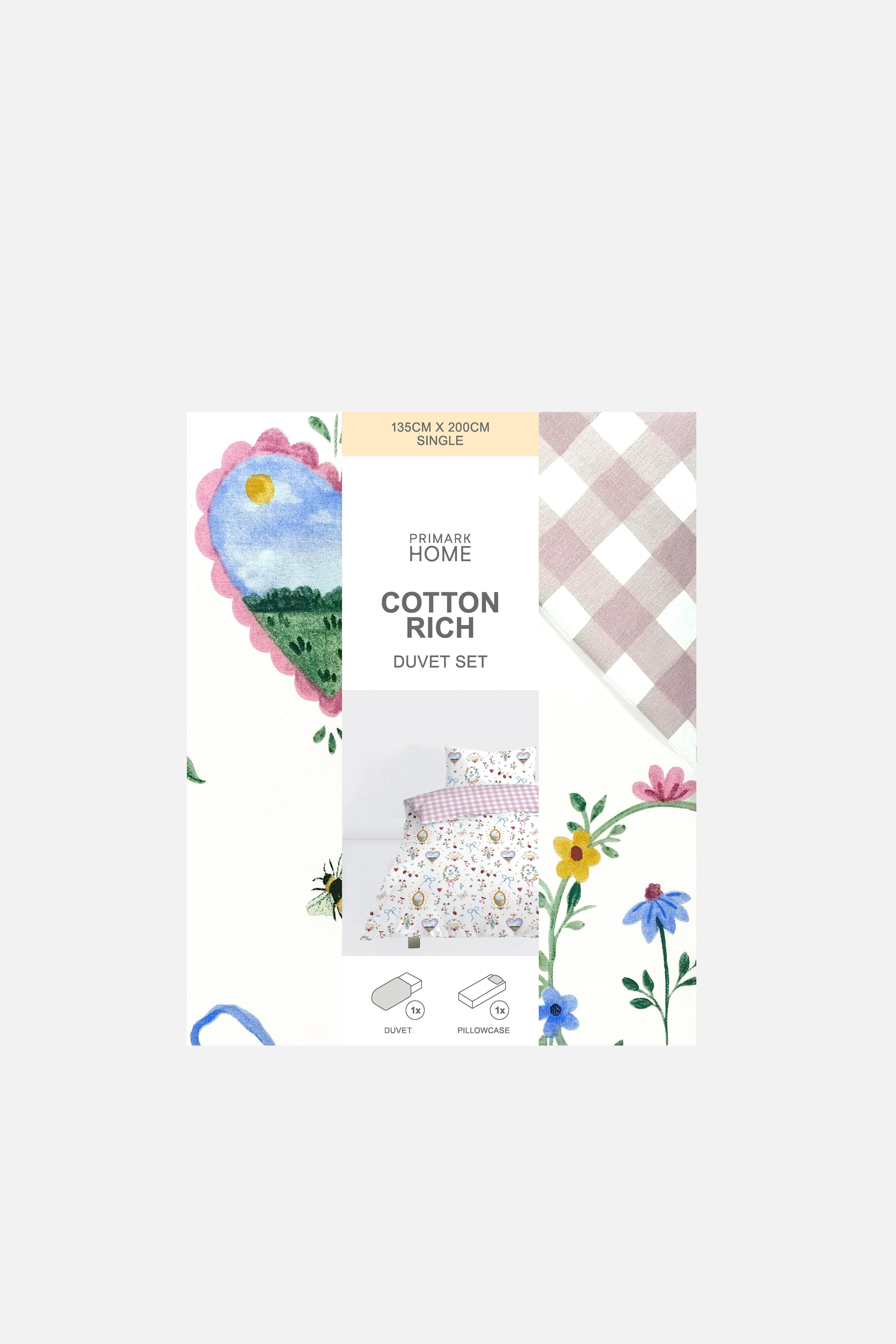 Bettwäscheset mit hohem Baumwollanteil und Länderabzeichen, Einzelbett