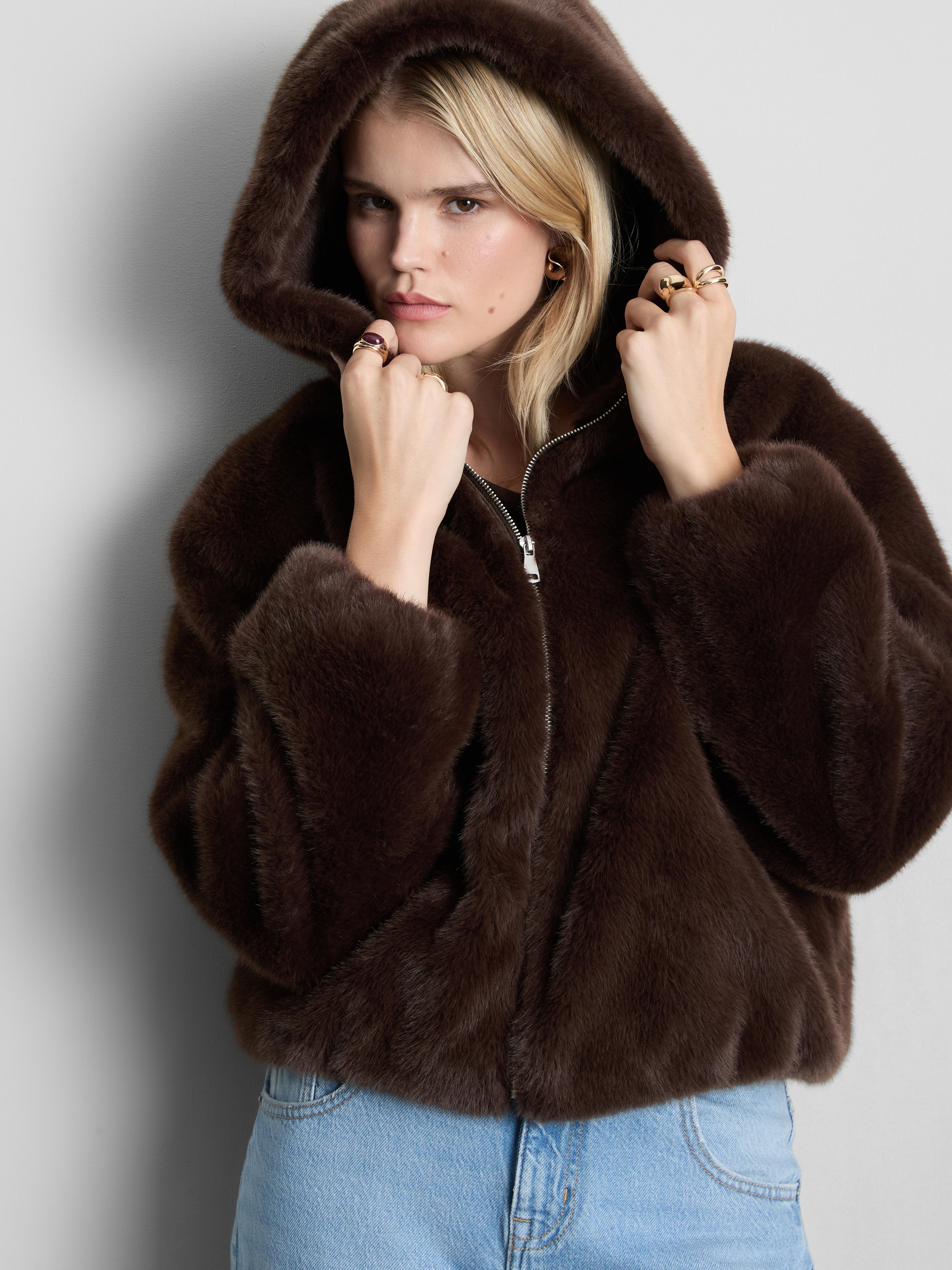 Veste à capuche en fausse fourrure - Chocolat - Femme | Primark