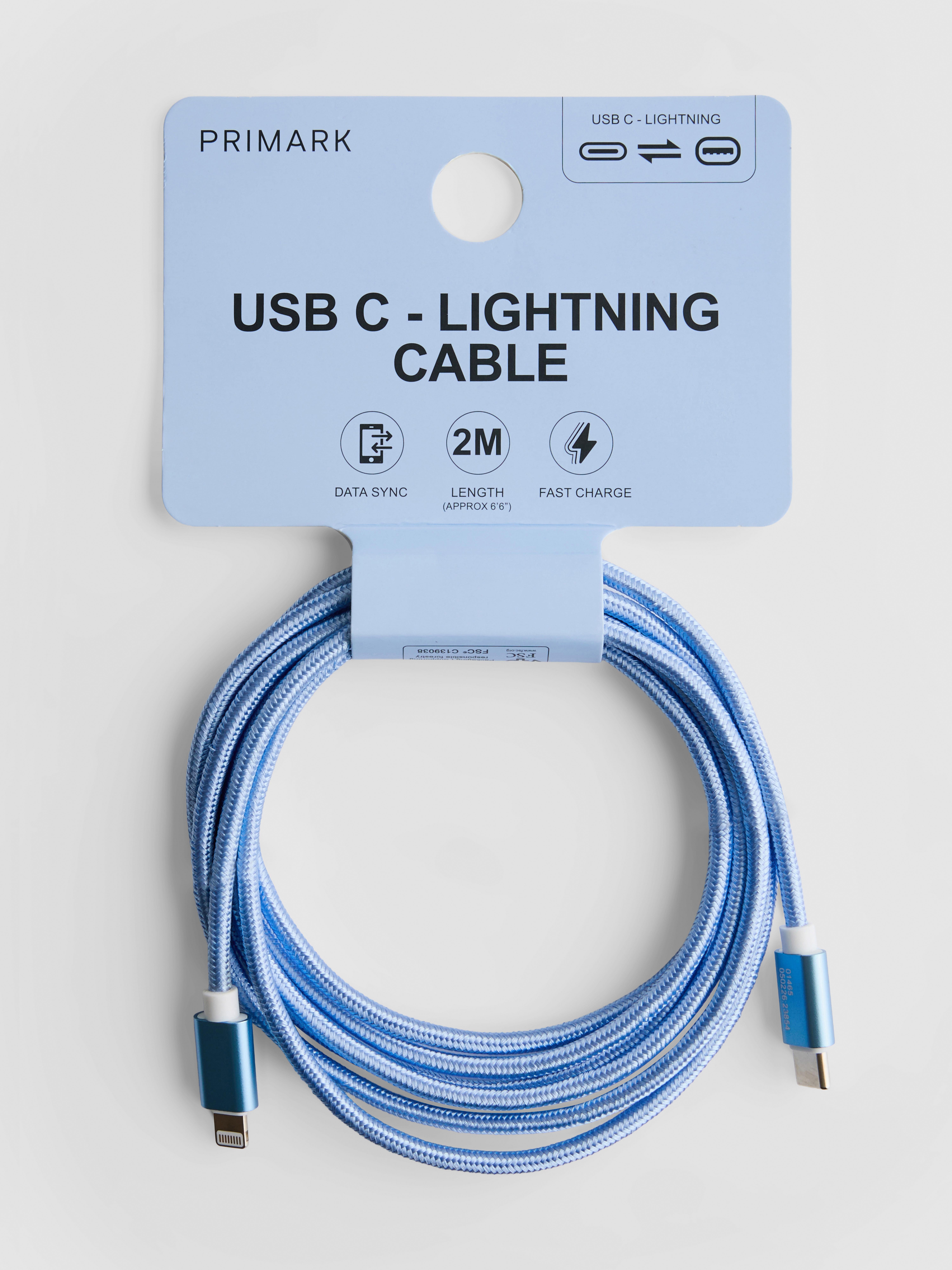 2m Braided USB-C To Lightning Cable