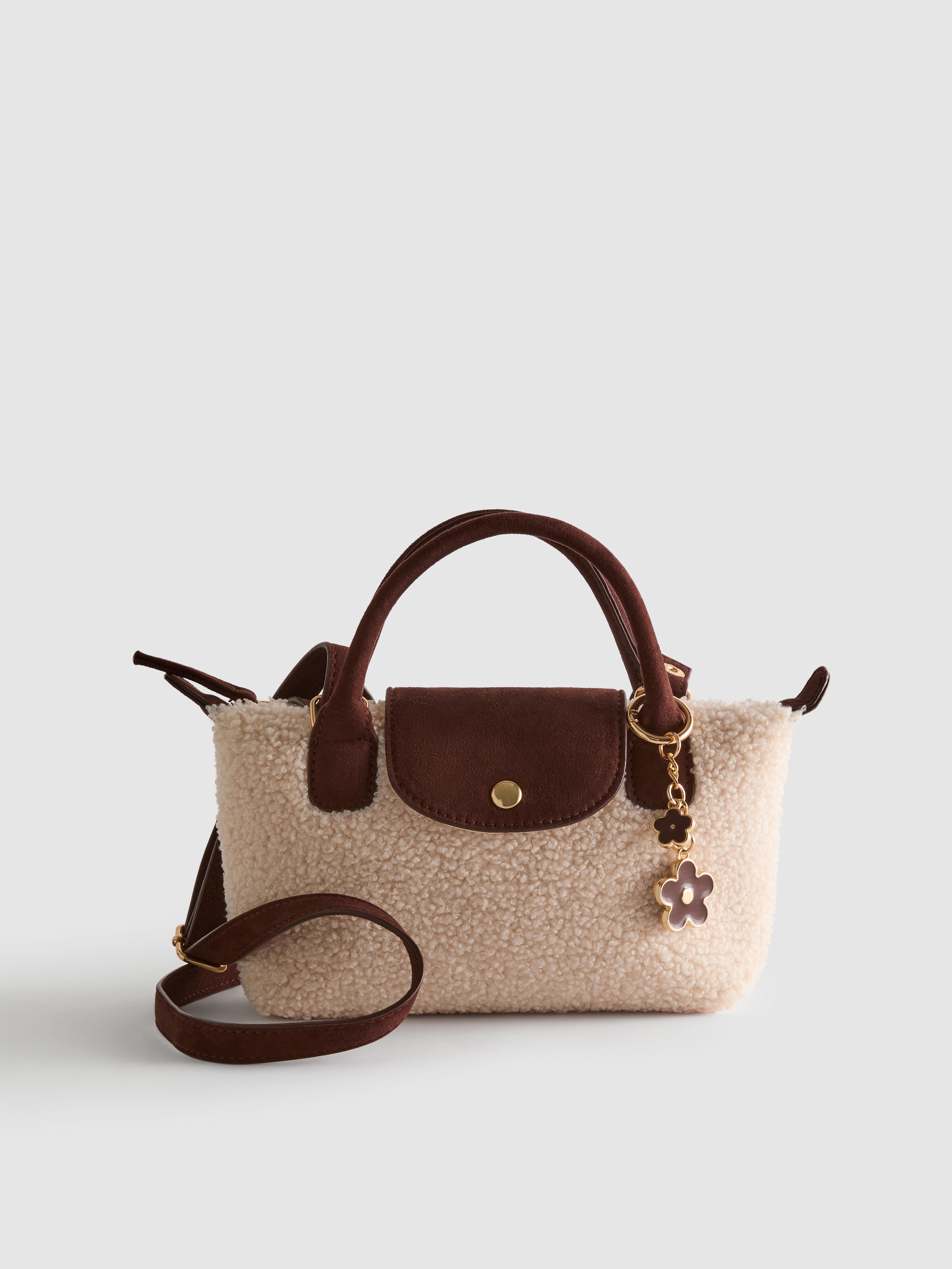 Bouclé Crossbody Tote Bag