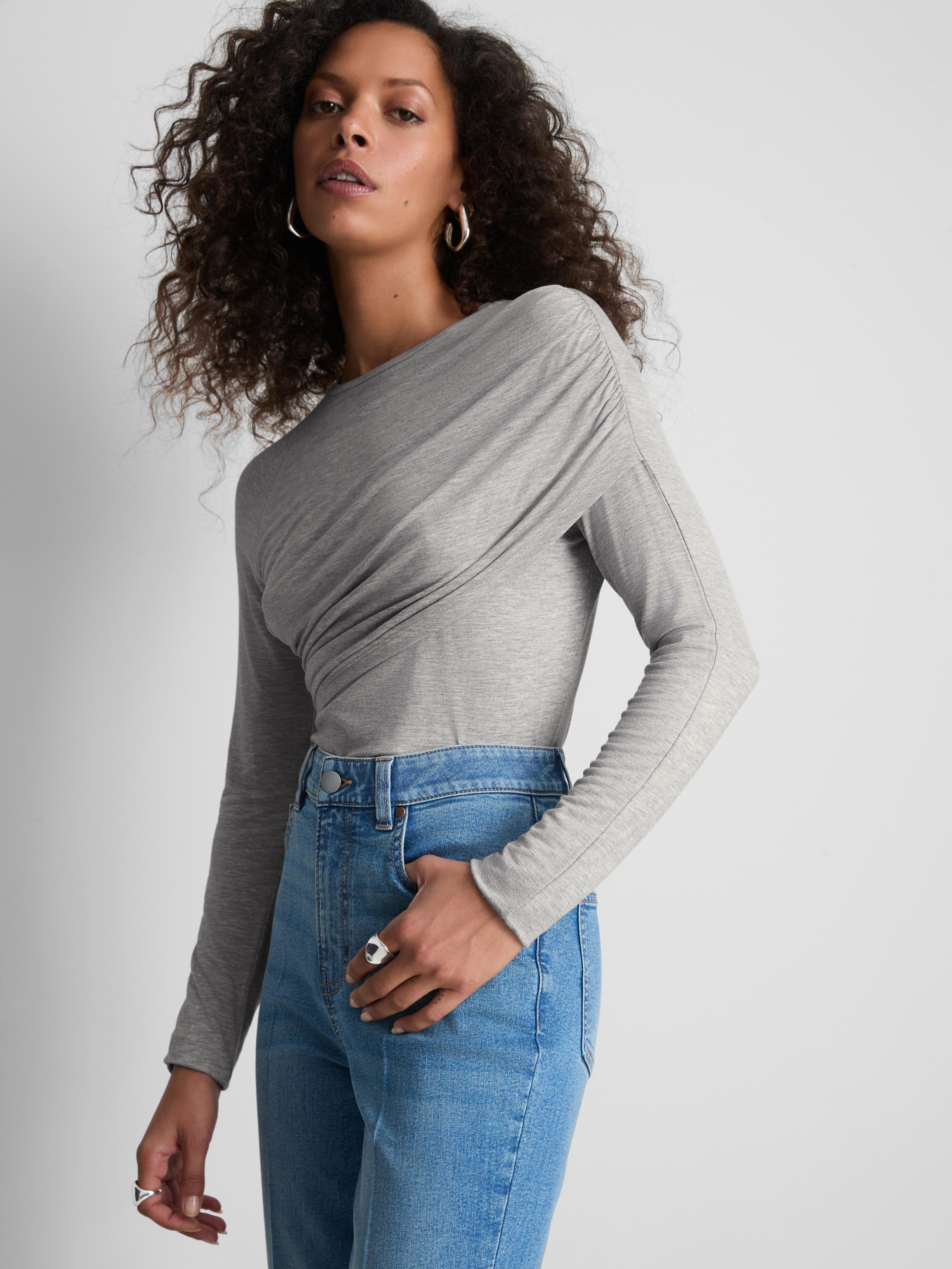 Paula Echevarría Draped Long Sleeve Bodysuit