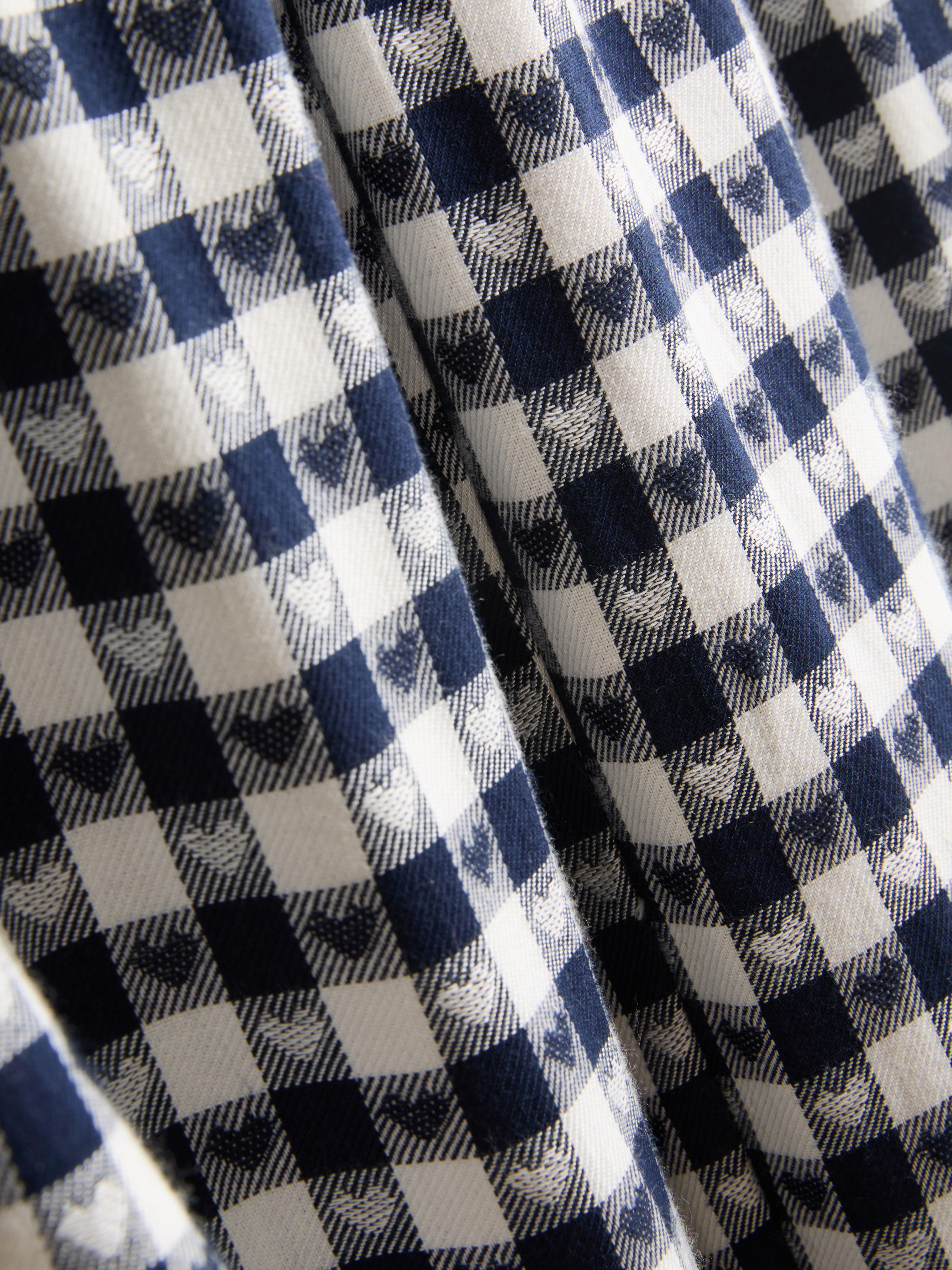 Love To Lounge Cotton Blend Check Embroidered Pajama Bottoms