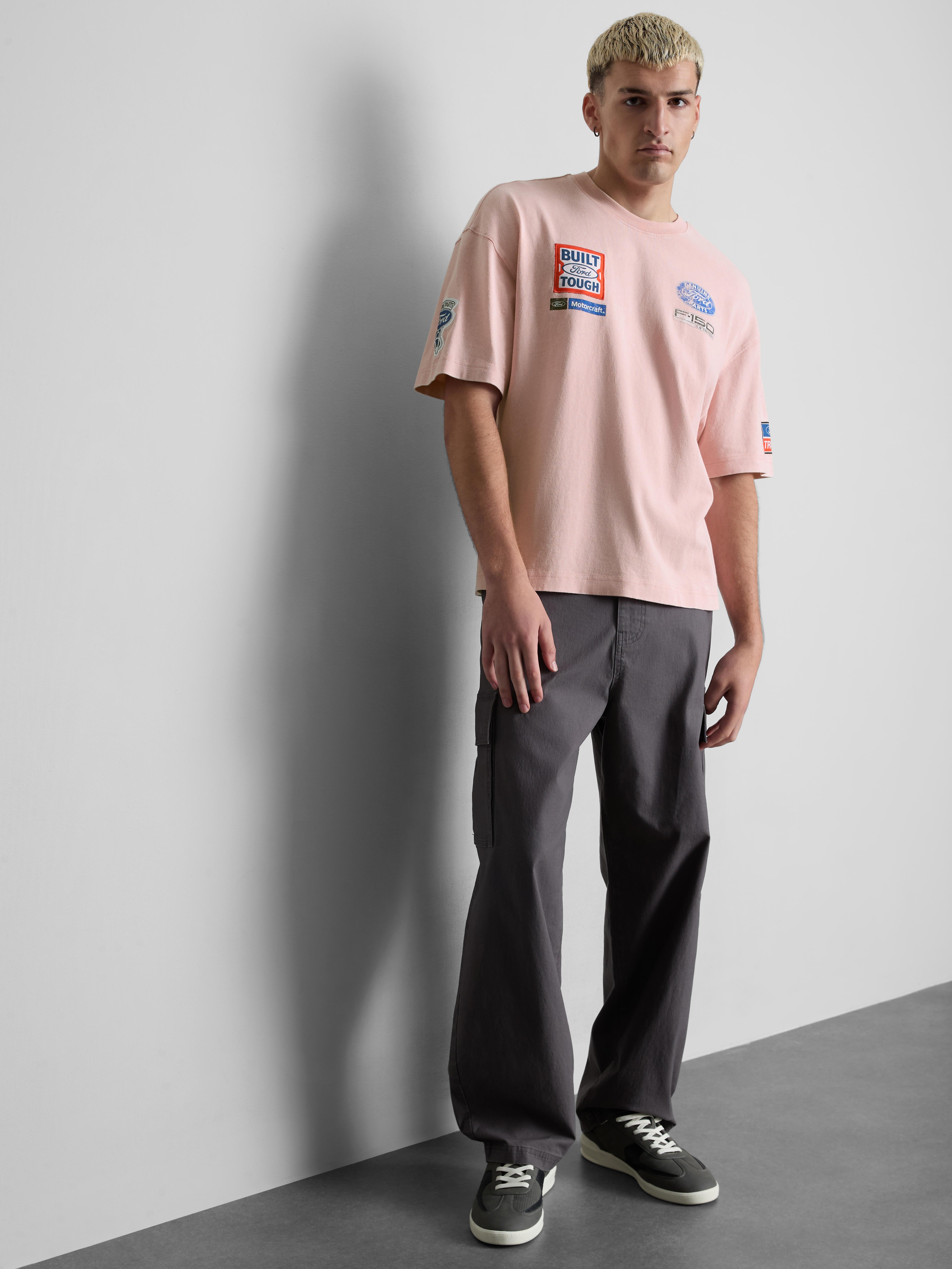 T-Shirt aus reiner Baumwolle mit „Ford“ Aufnäher