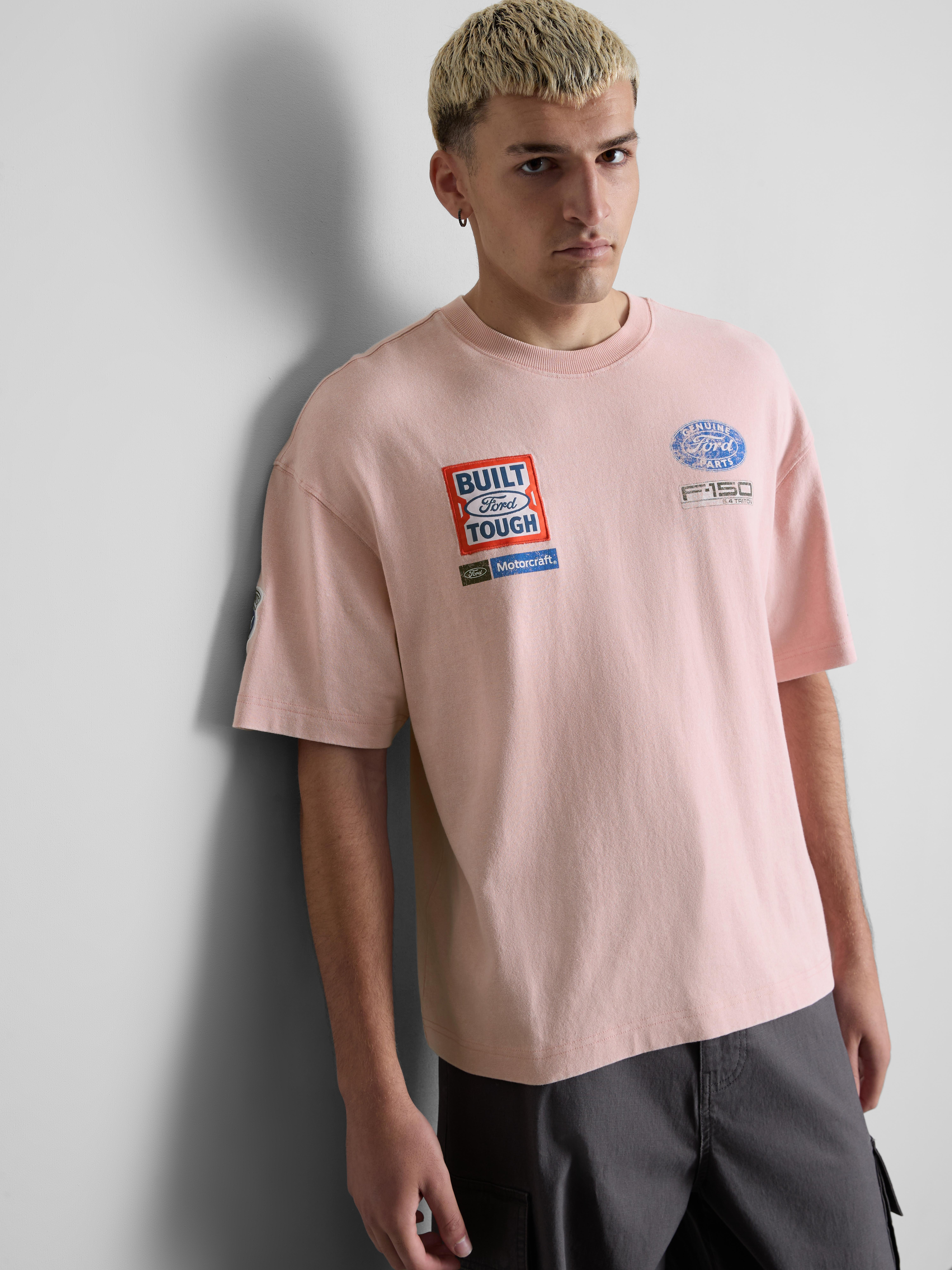 T-Shirt aus reiner Baumwolle mit „Ford“ Aufnäher