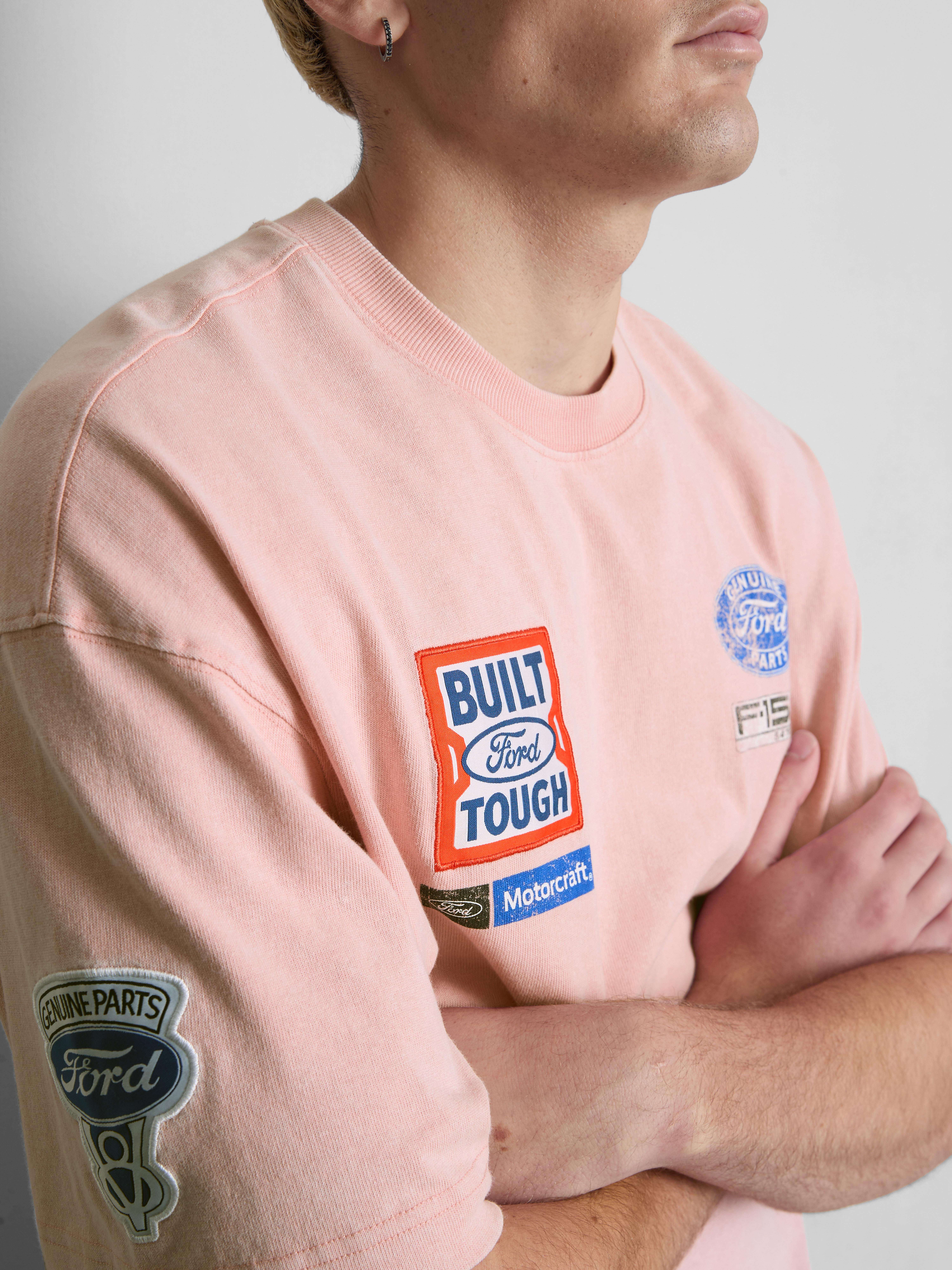 T-Shirt aus reiner Baumwolle mit „Ford“ Aufnäher