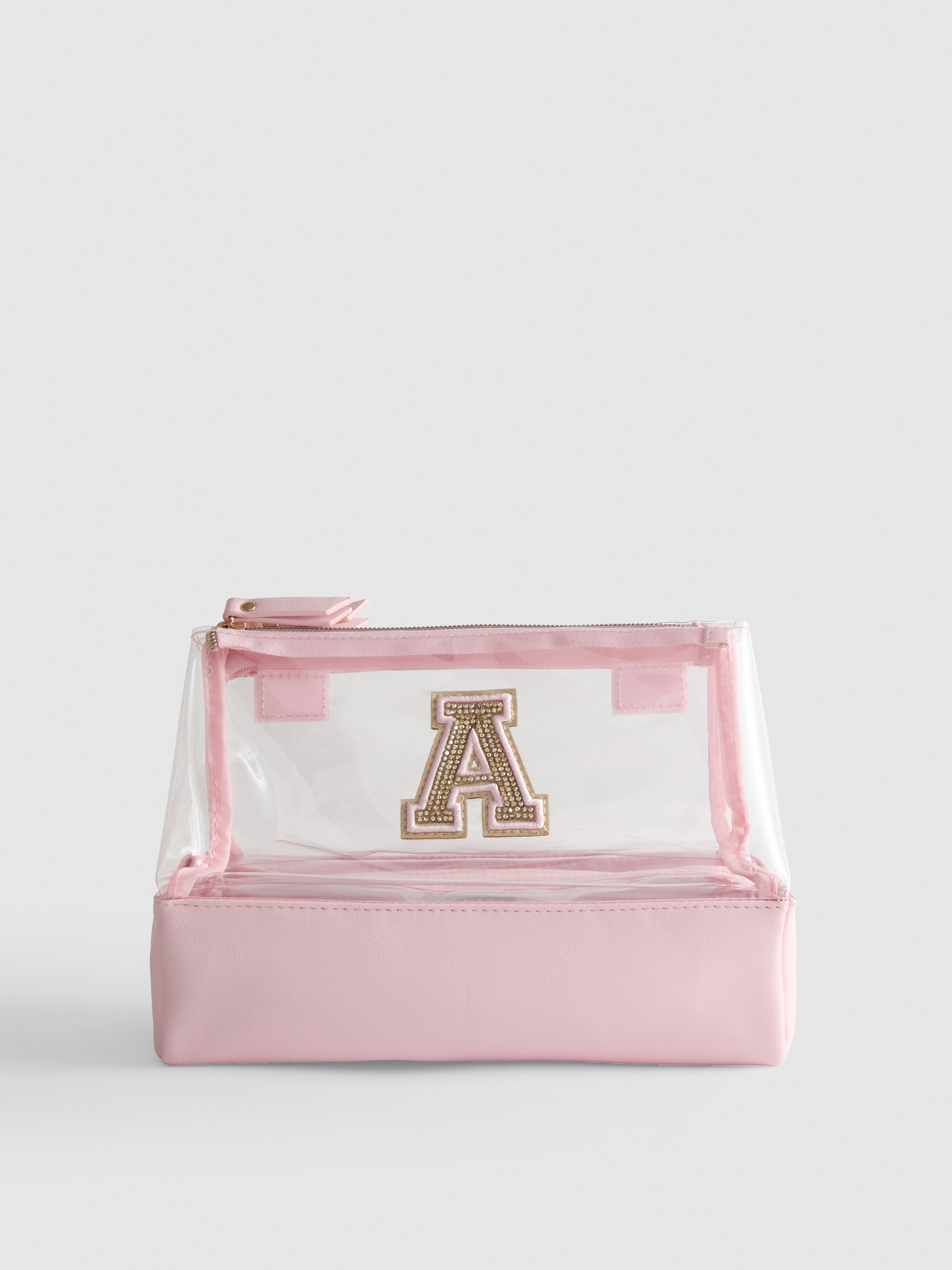 Transparente Make-up-Tasche mit Initiale