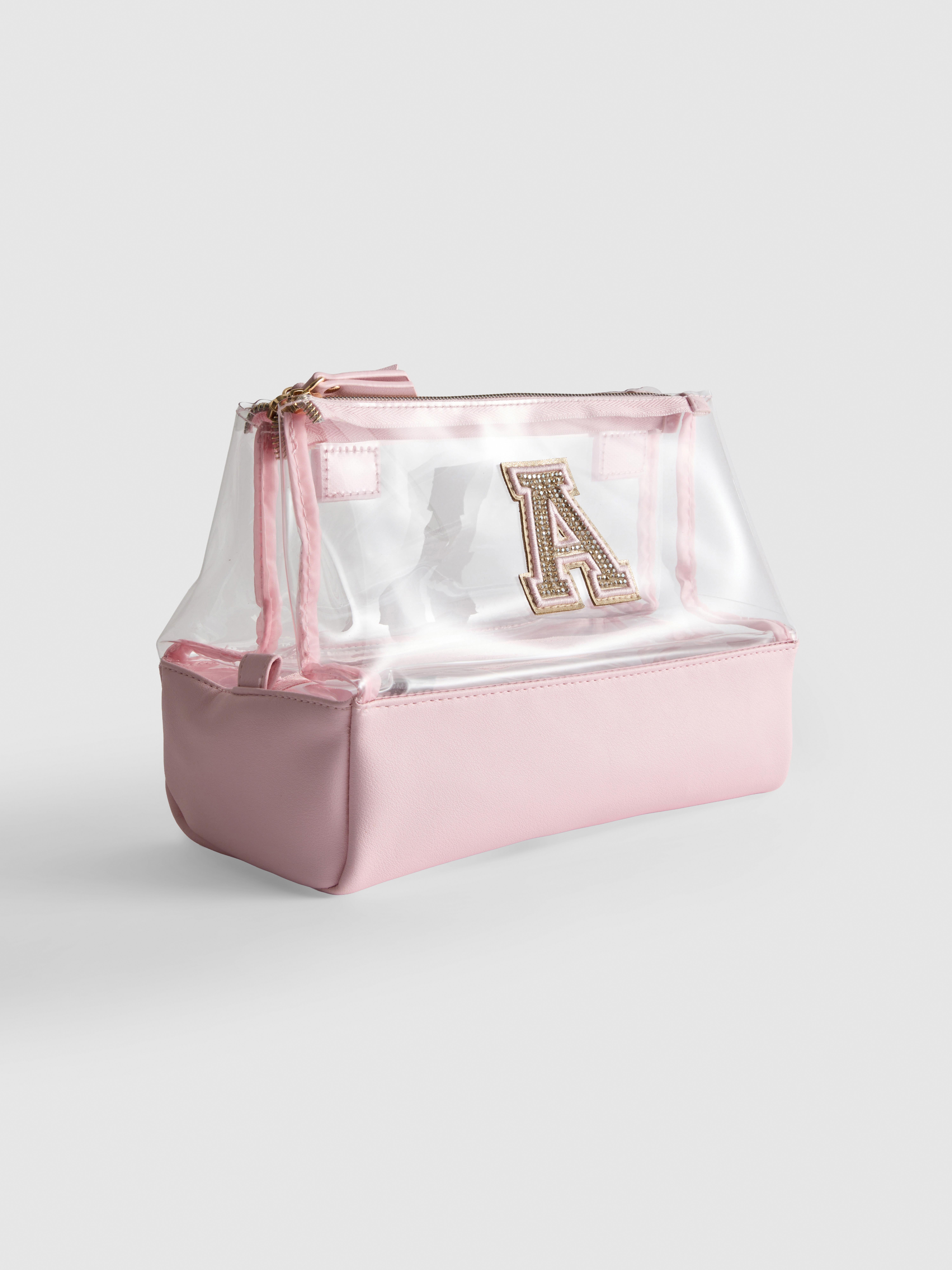 Bolsa maquilhagem transparente inicial