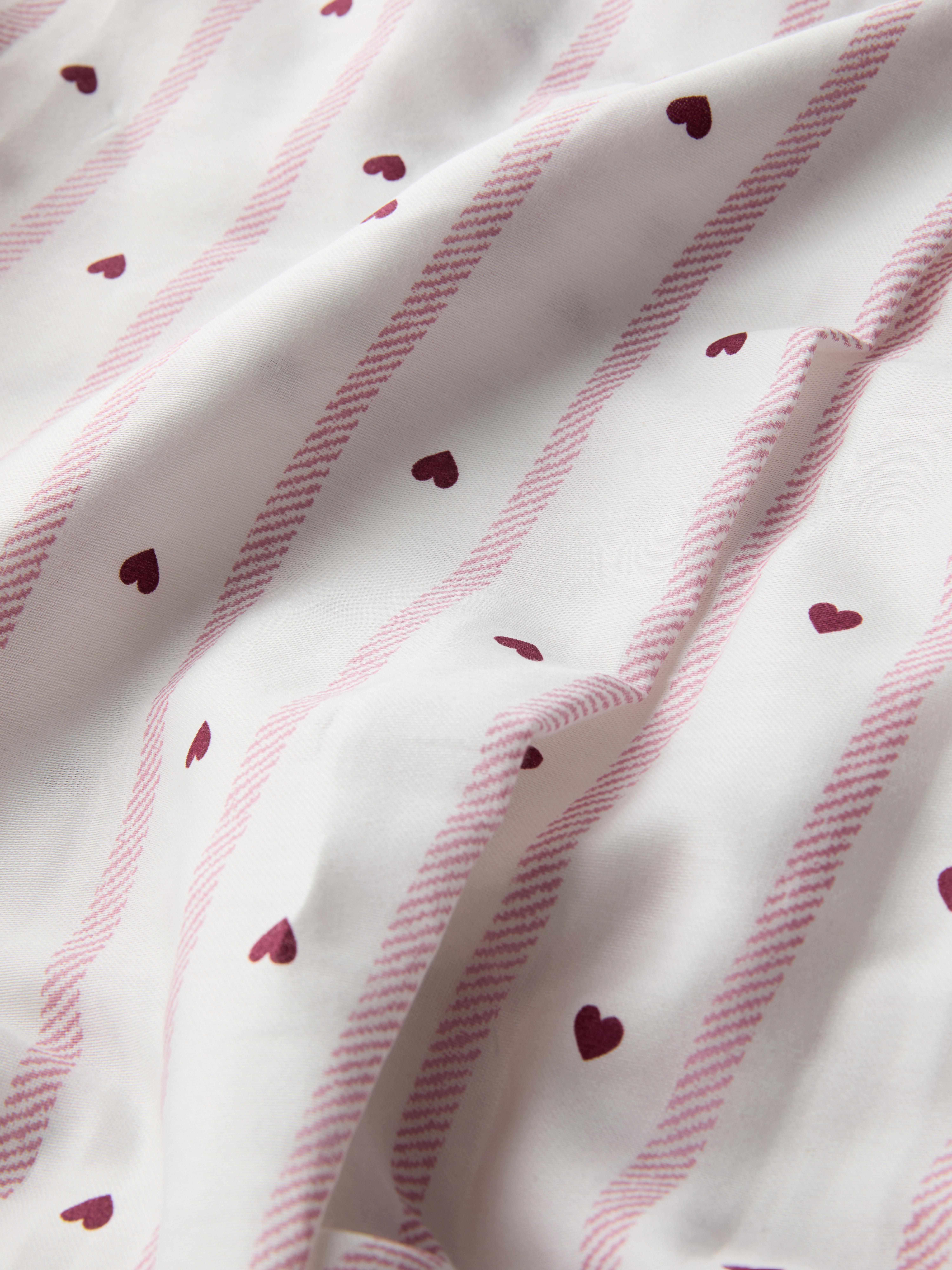 2pk Pure Cotton Heart Stripe Pillowcases