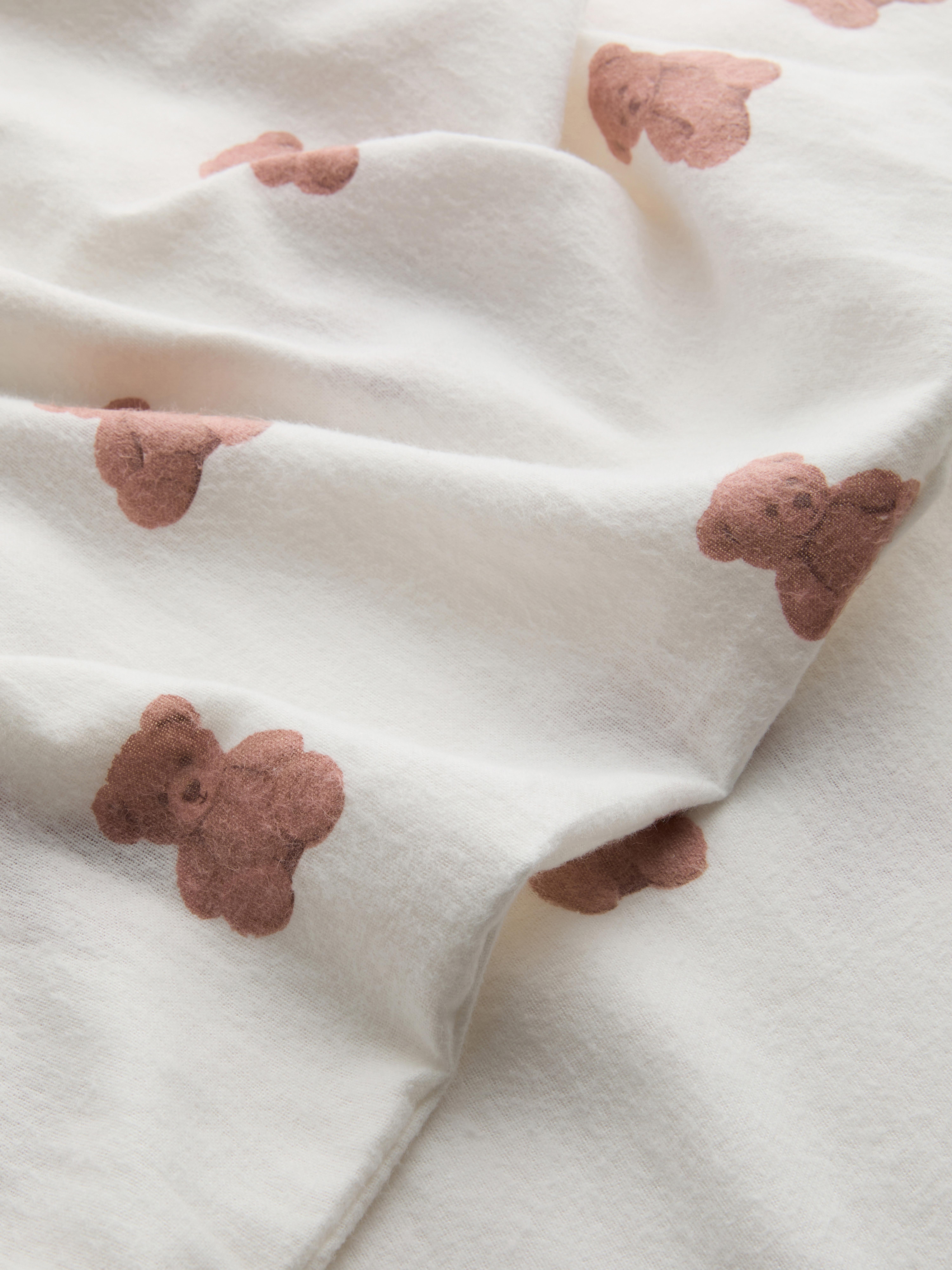 2pk Pure Cotton Teddy Bear Pillowcases