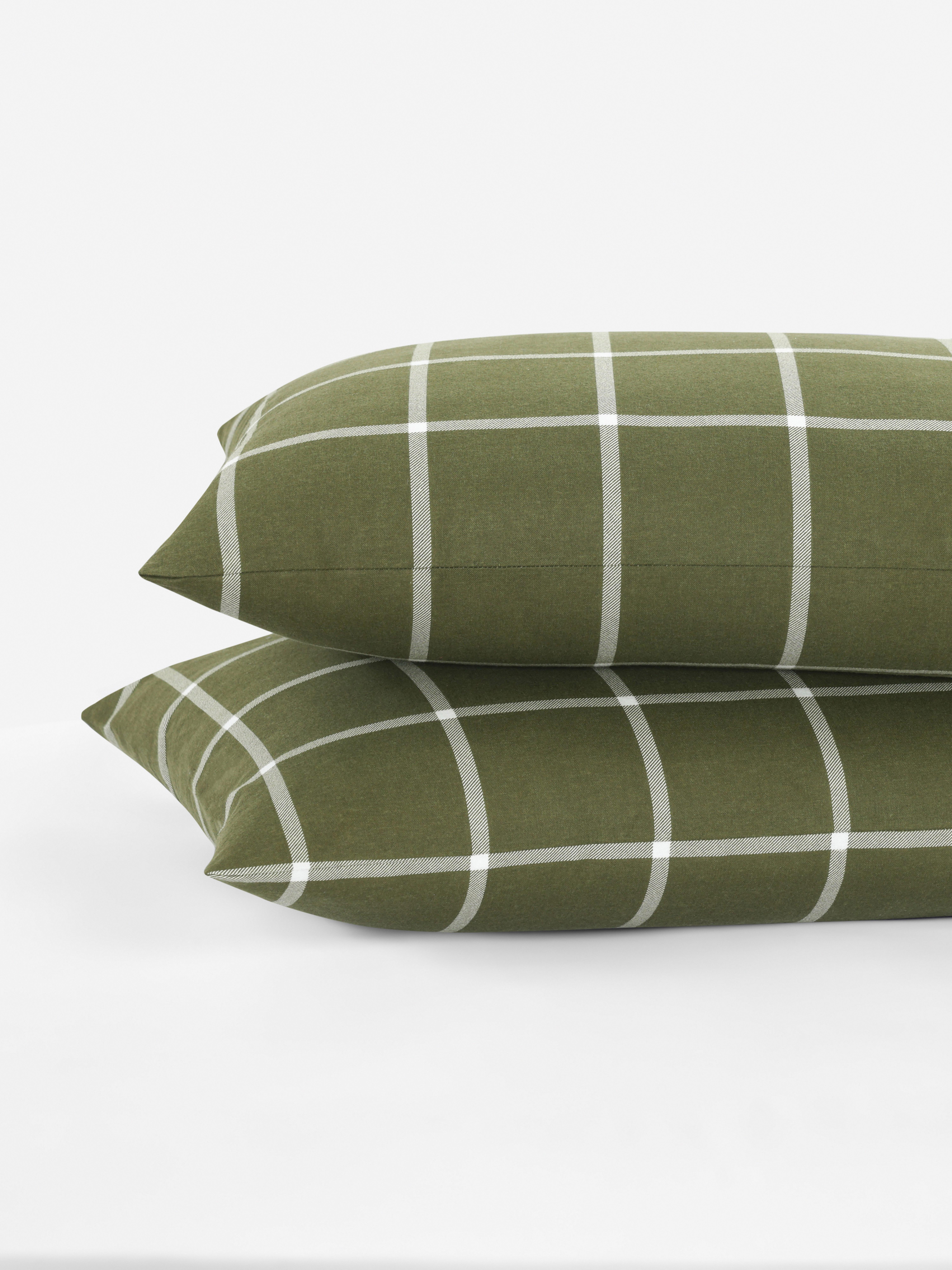 Set de 2 fundas de almohada de algodón cepillado