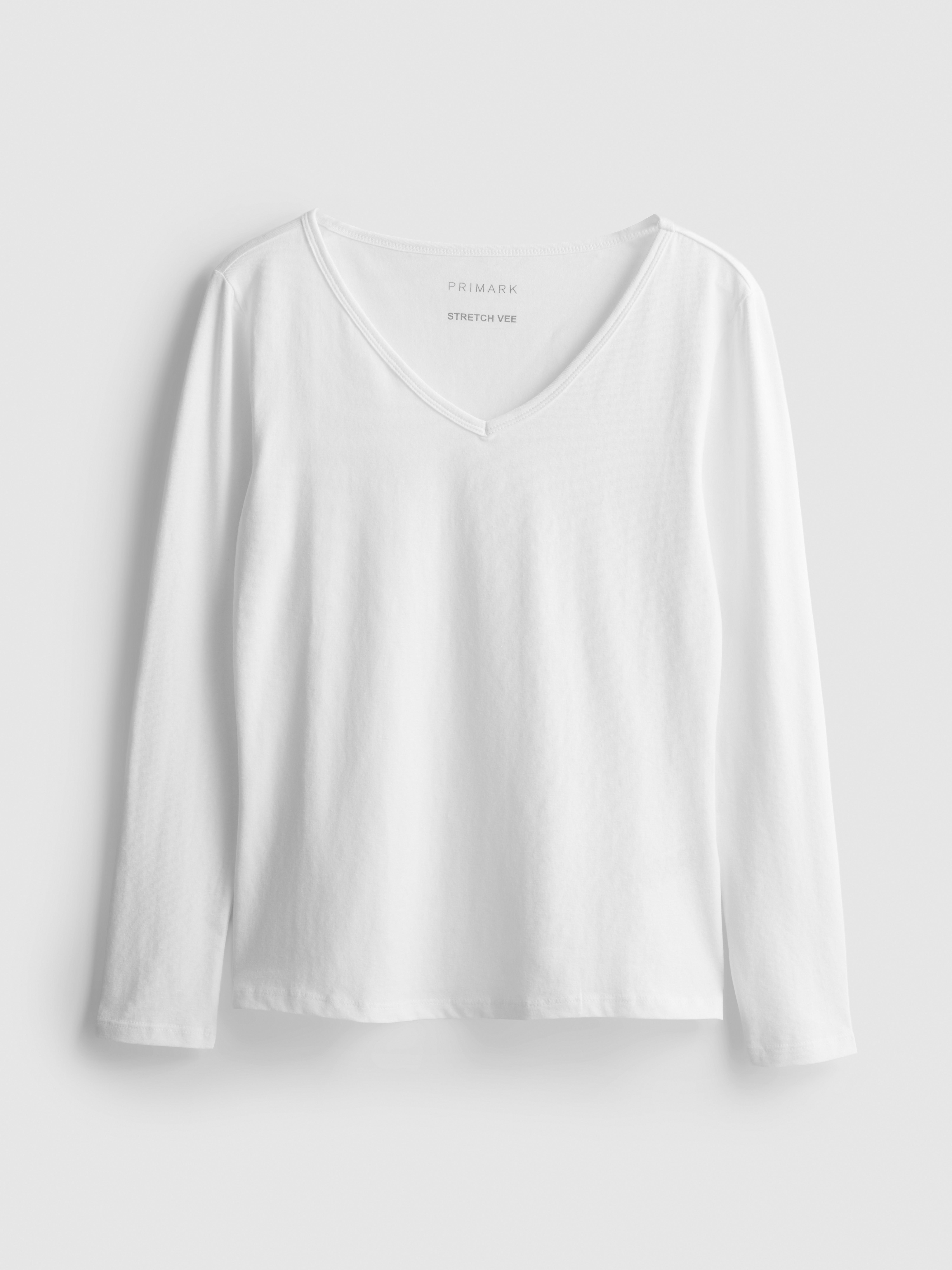 Cotton-Rich Long-Sleeve V-Neck Tee
