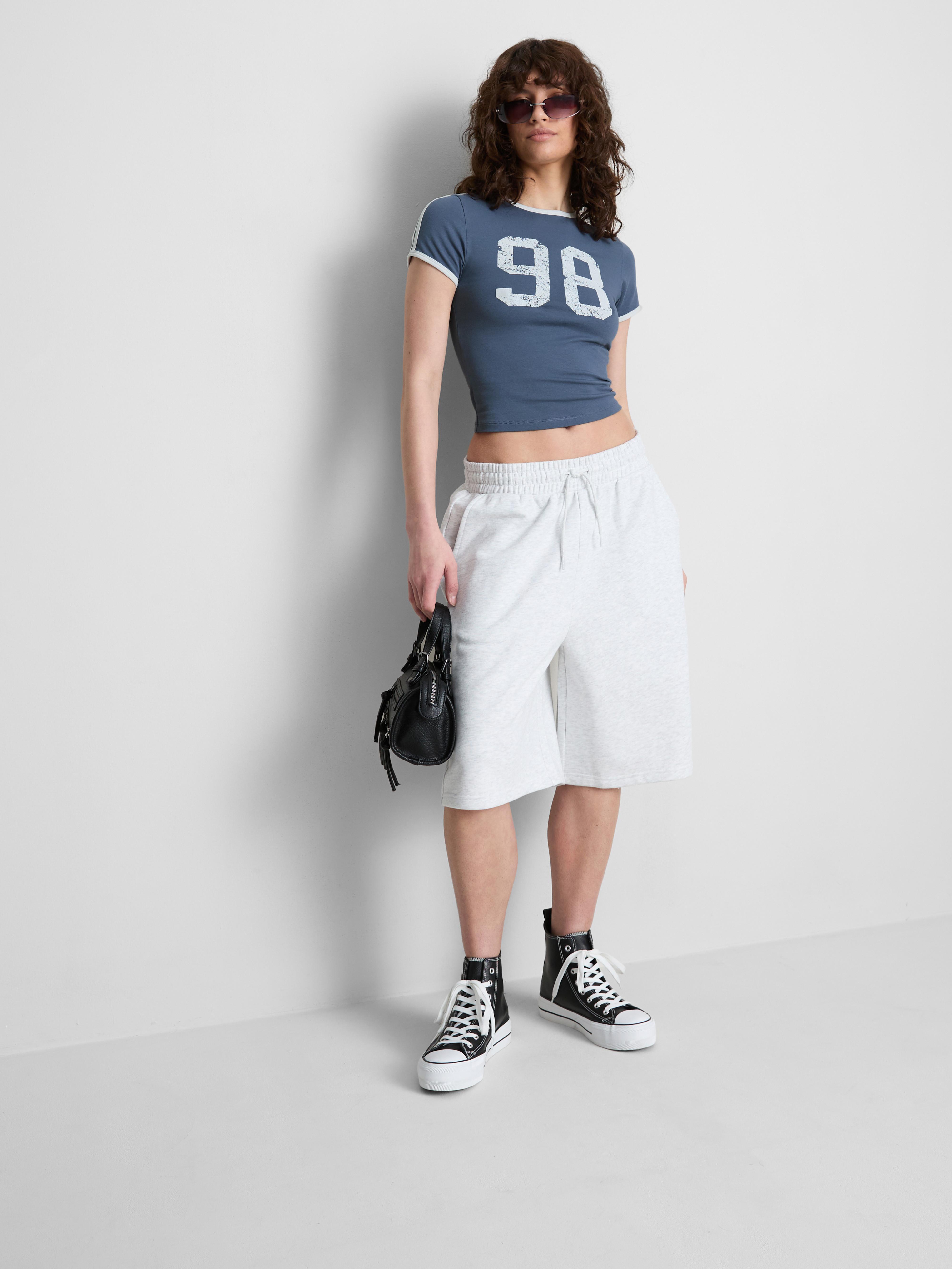 The Primark Scene | Cotton Graphic Baby Tee Dark Blue