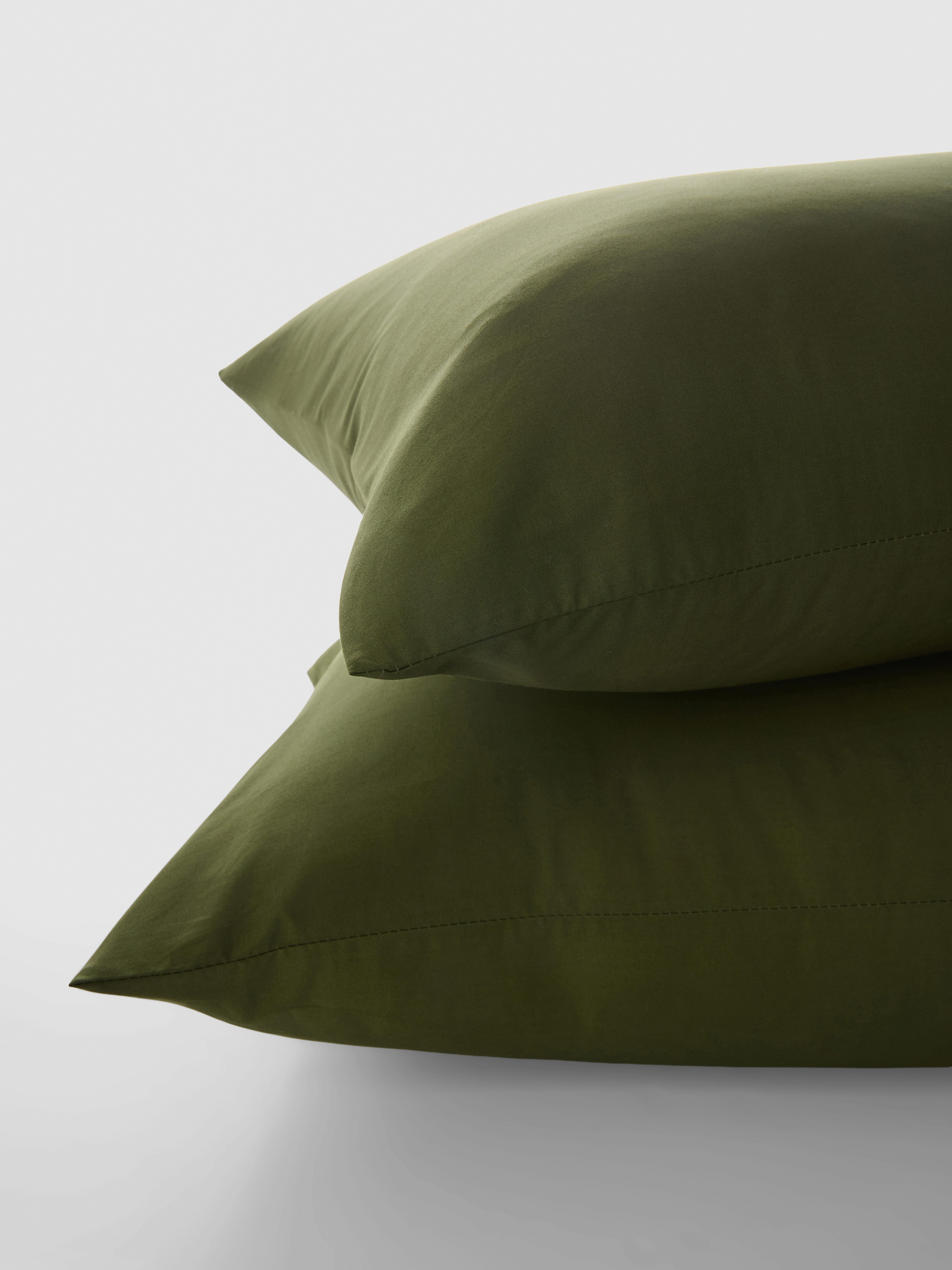 Lot de 2 taies d'oreiller en percale de pur coton