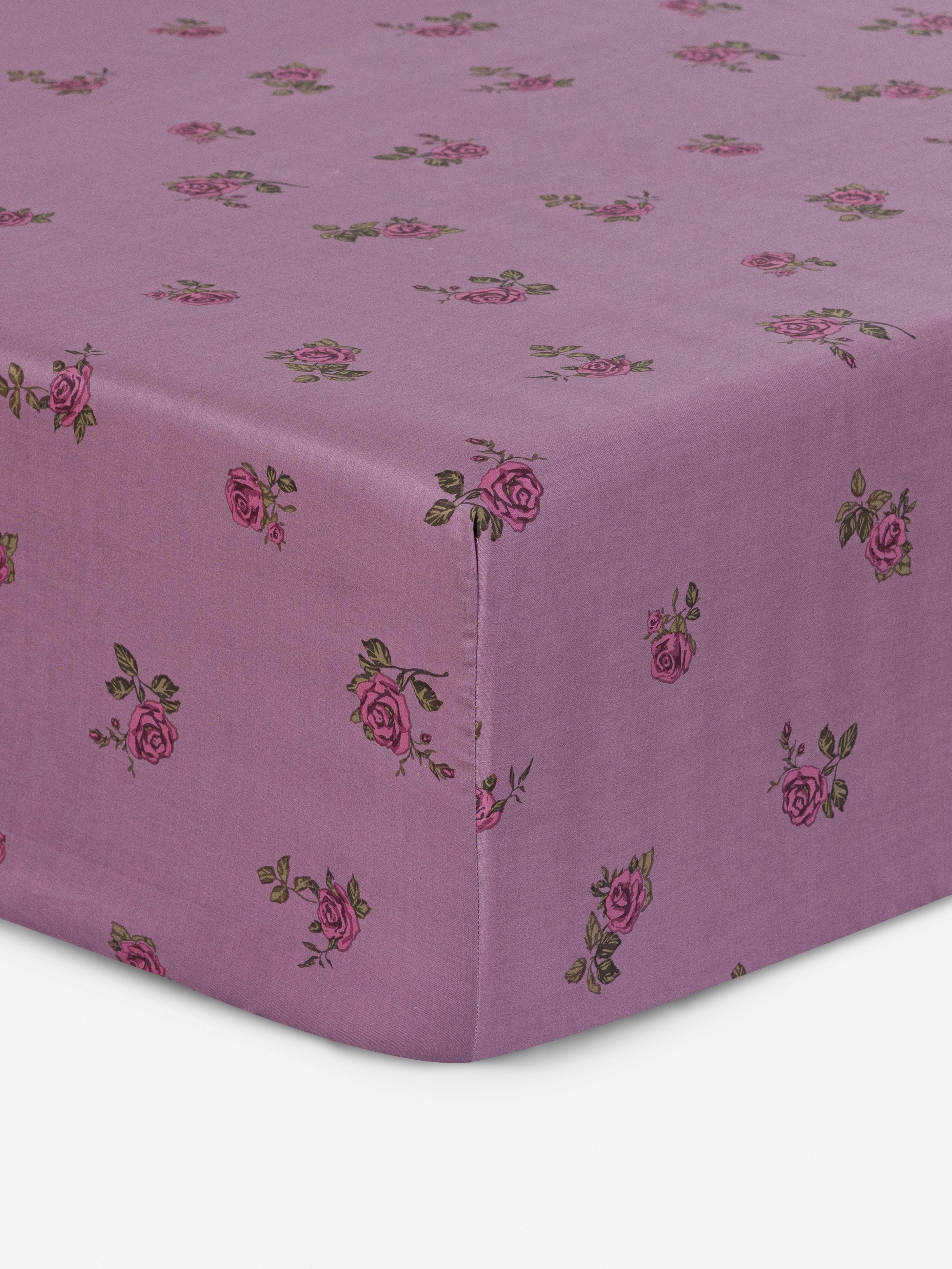 Lenzuolo con angoli XXL in puro cotone con rose