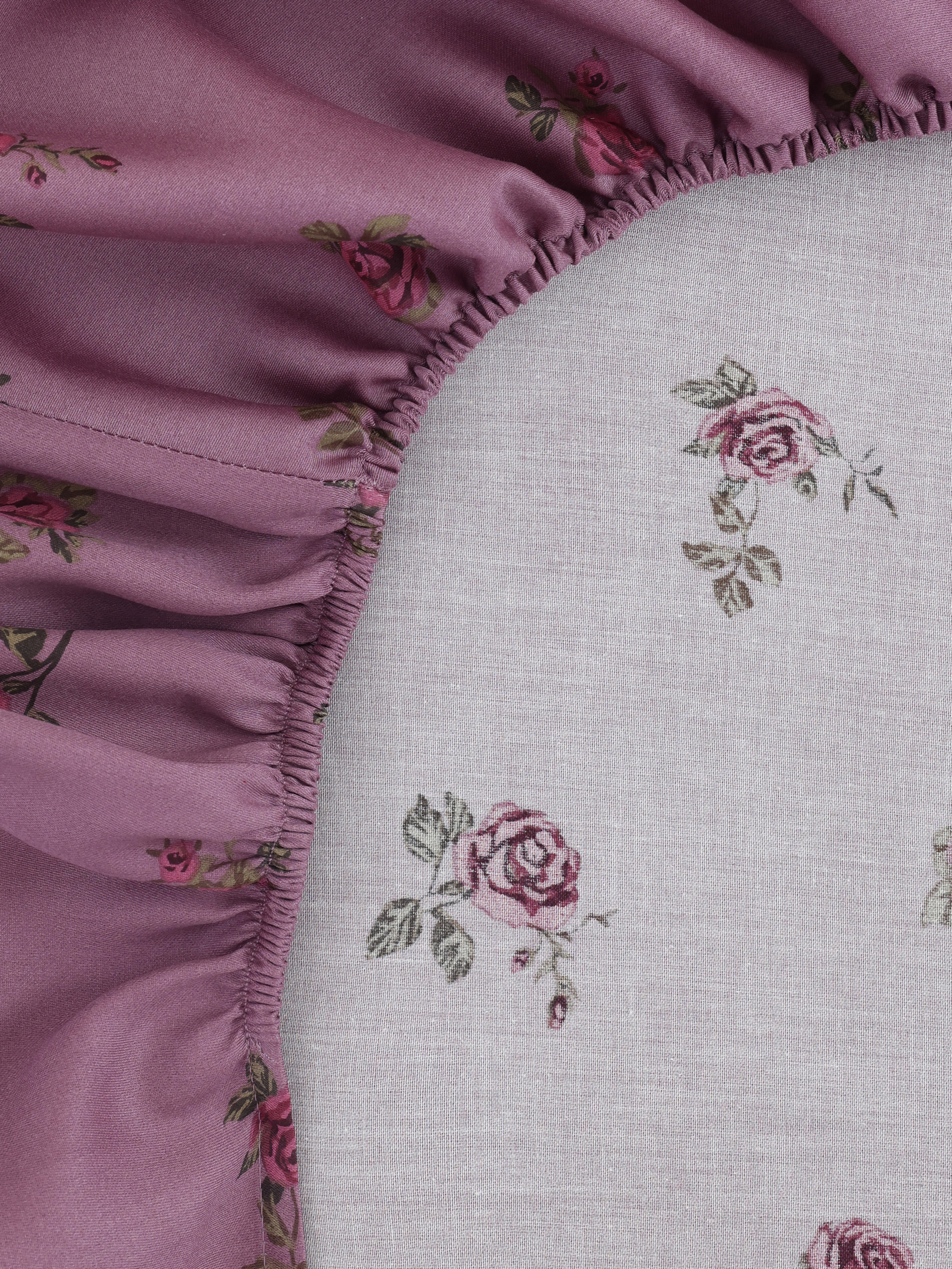 Lenzuolo con angoli XXL in puro cotone con rose