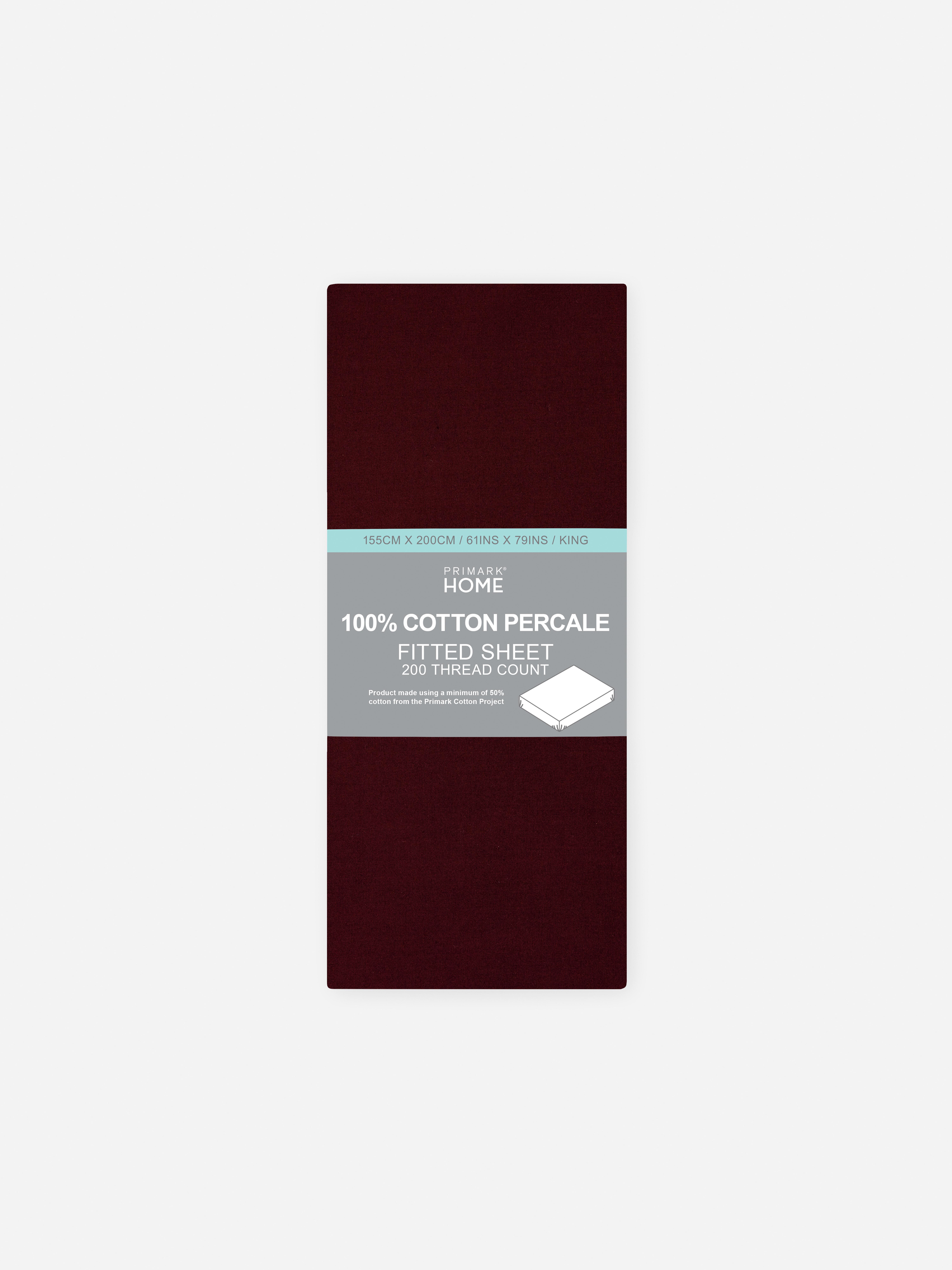 Drap-housse king size en percale de pur coton