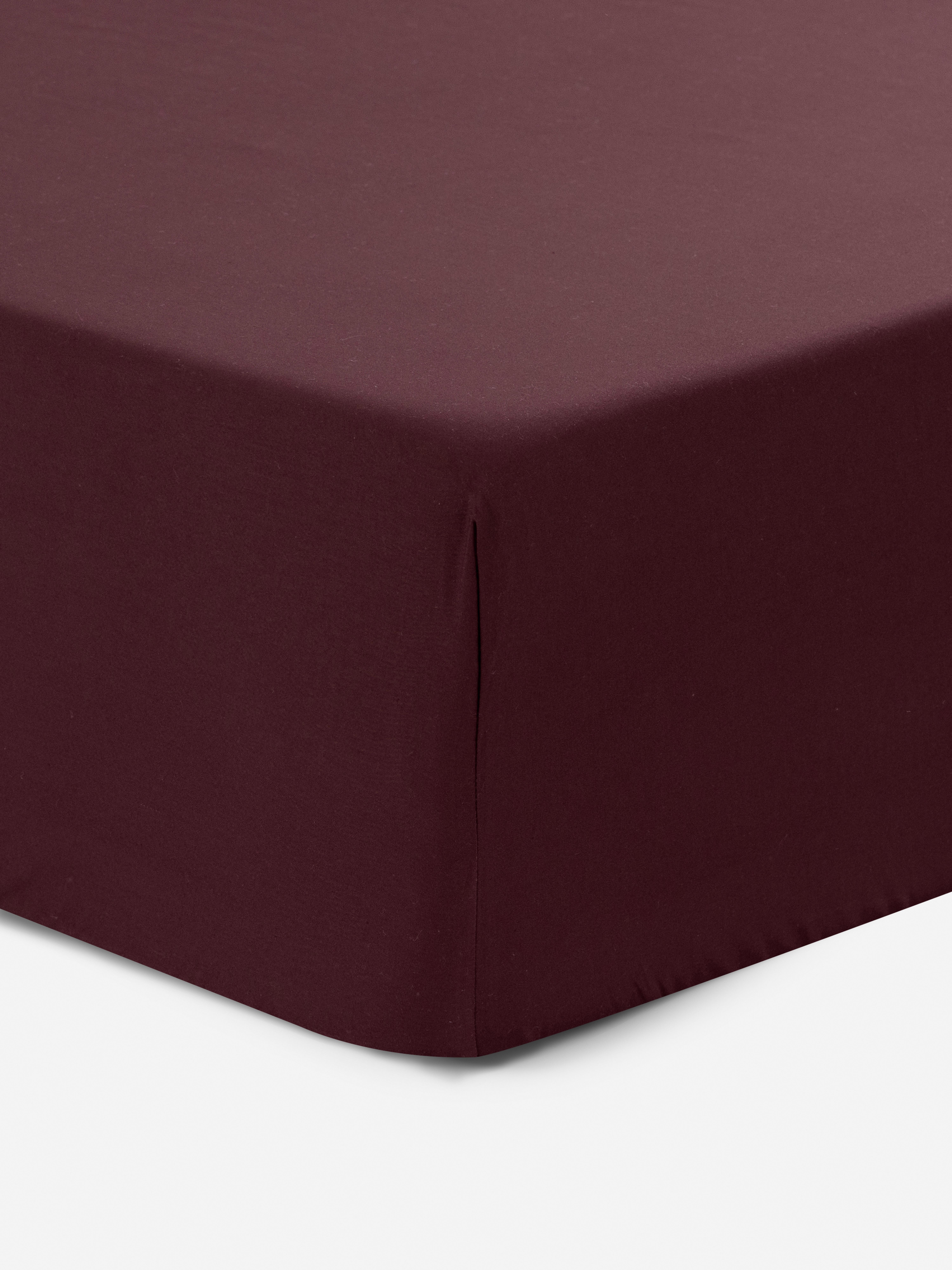 Pure Cotton Percale Double Fitted Sheet Burgundy